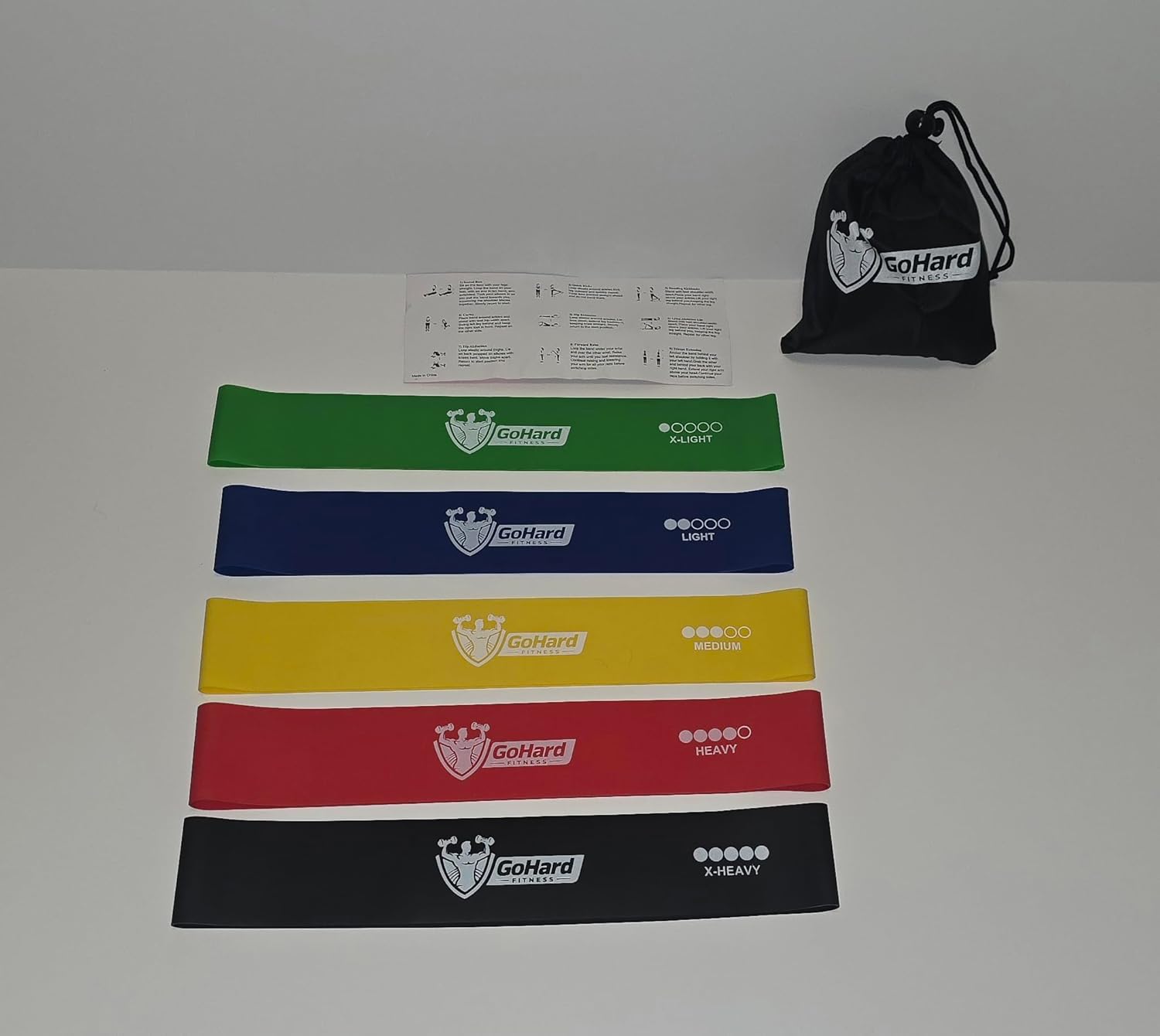 Resistance Loop Exercise Bands with Instruction Guide and Carry Bag, Set of 5 - Image 4