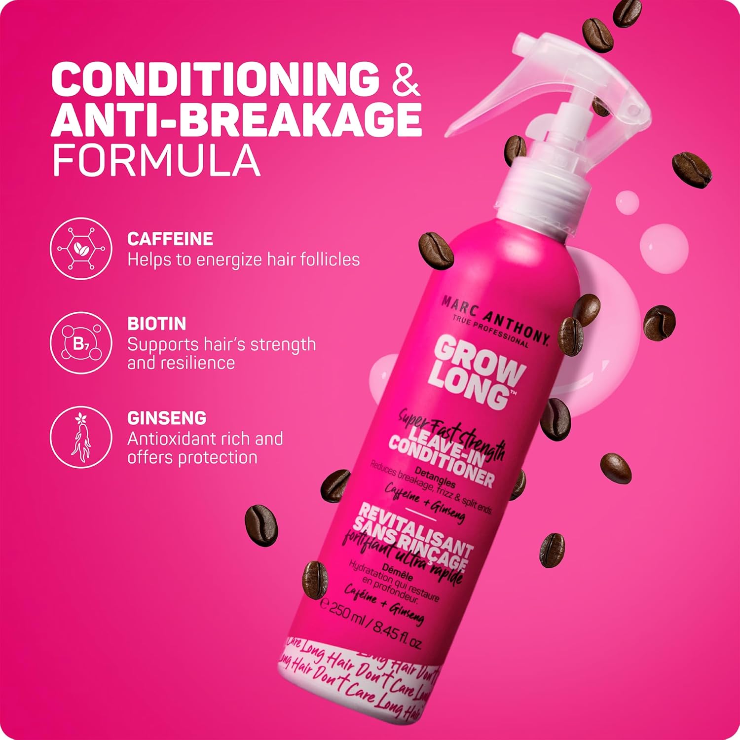 Marc Anthony Leave-In Hair Conditioner Spray for Long & Detangled Hair, Grow Long - Moisturizing & Deep Conditioning Detangler Spray with Biotin For Split Ends, Breakage & Reduces Frizz - Image 5