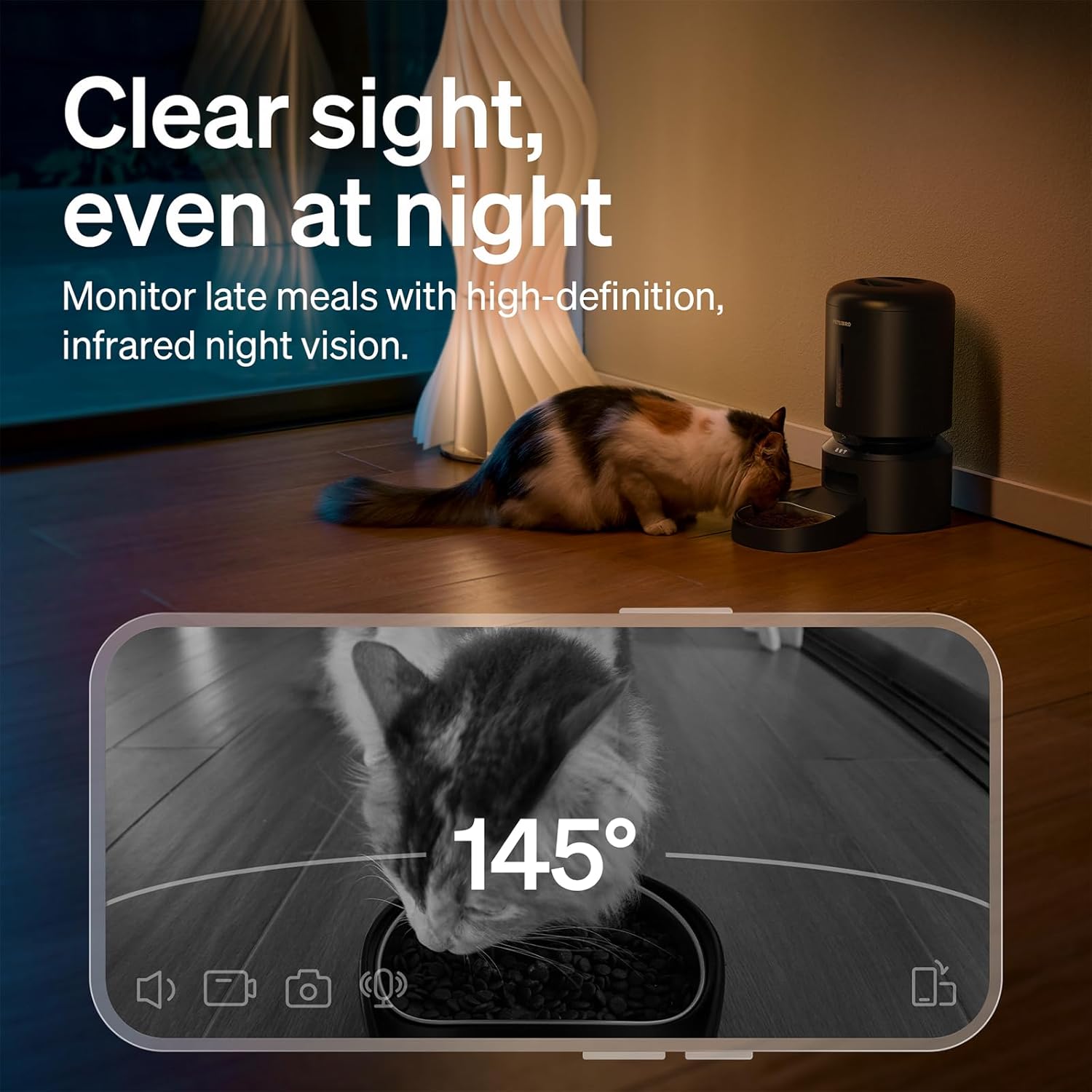 PETLIBRO Automatic Cat Feeder with Camera, 1080P HD Video with Night Vision, 5G WiFi Pet Feeder with 2-Way Audio, Low Food & Blockage Sensor, Motion & Sound Alerts for Cat & Dog Single Tray - Image 3