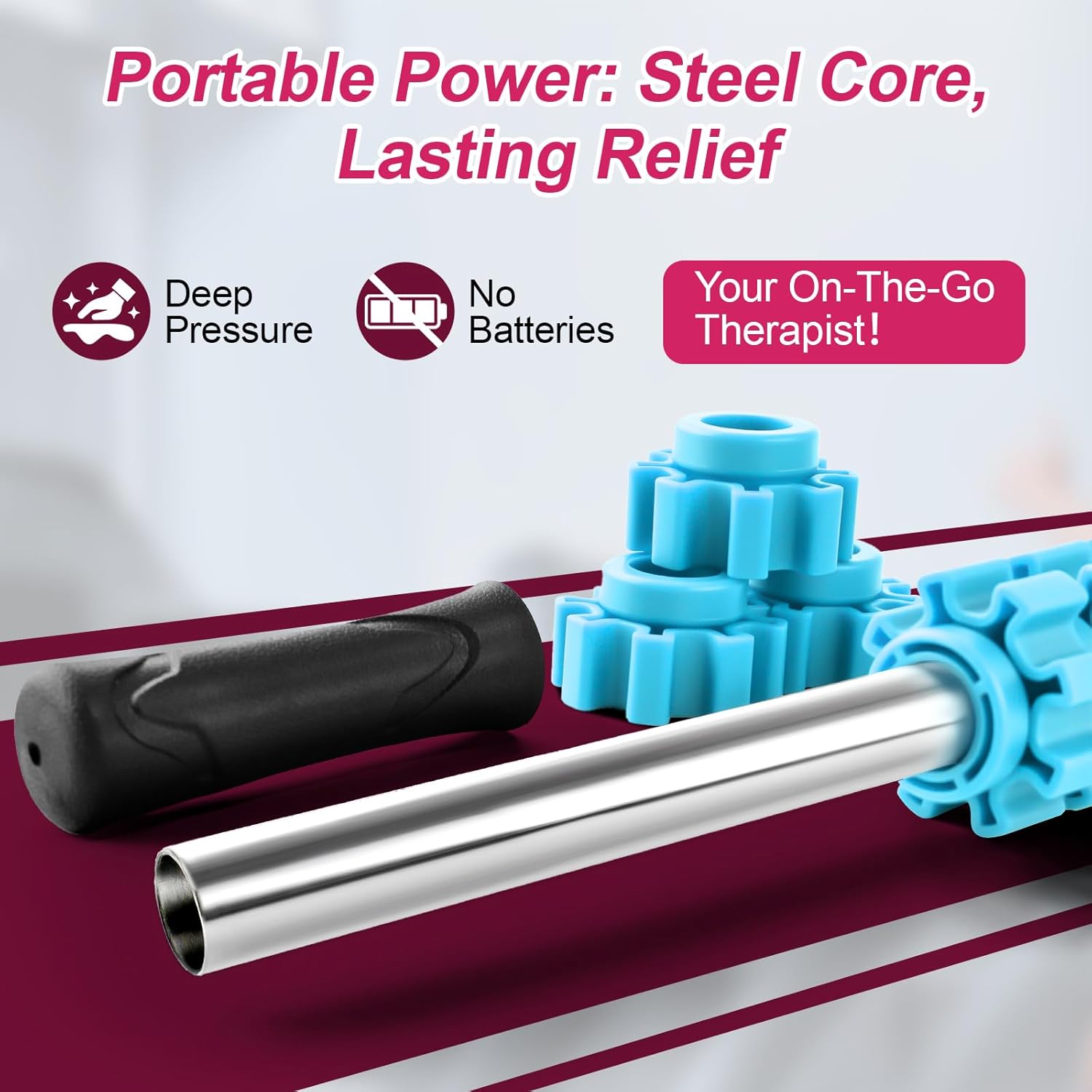 Massage Roller, Muscle Roller Stick, Therapy Roller Stick for Legs, Calf, Thigh, Lipo Roller for Relief Muscles, Deep Tissue Massage Rolling Pin for Trigger Points, Help Sore Muscle Recovery - Image 4