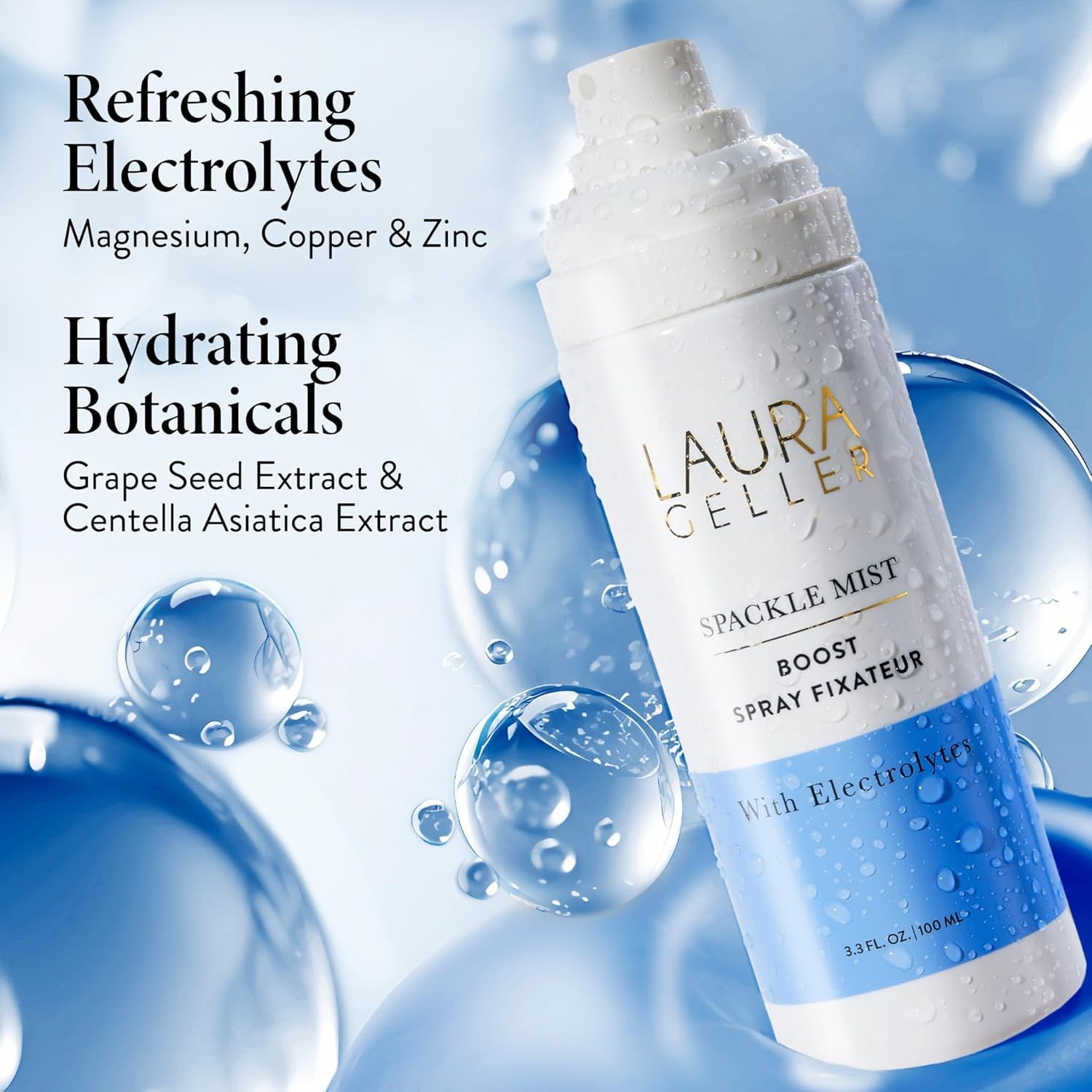 LAURA GELLER NEW YORK Spackle Mist Boost Setting Spray with Electrolytes - Long-Lasting Makeup Spray with Blue Light Protection - Dewy Skin Makeup Setting Spray - Image 2