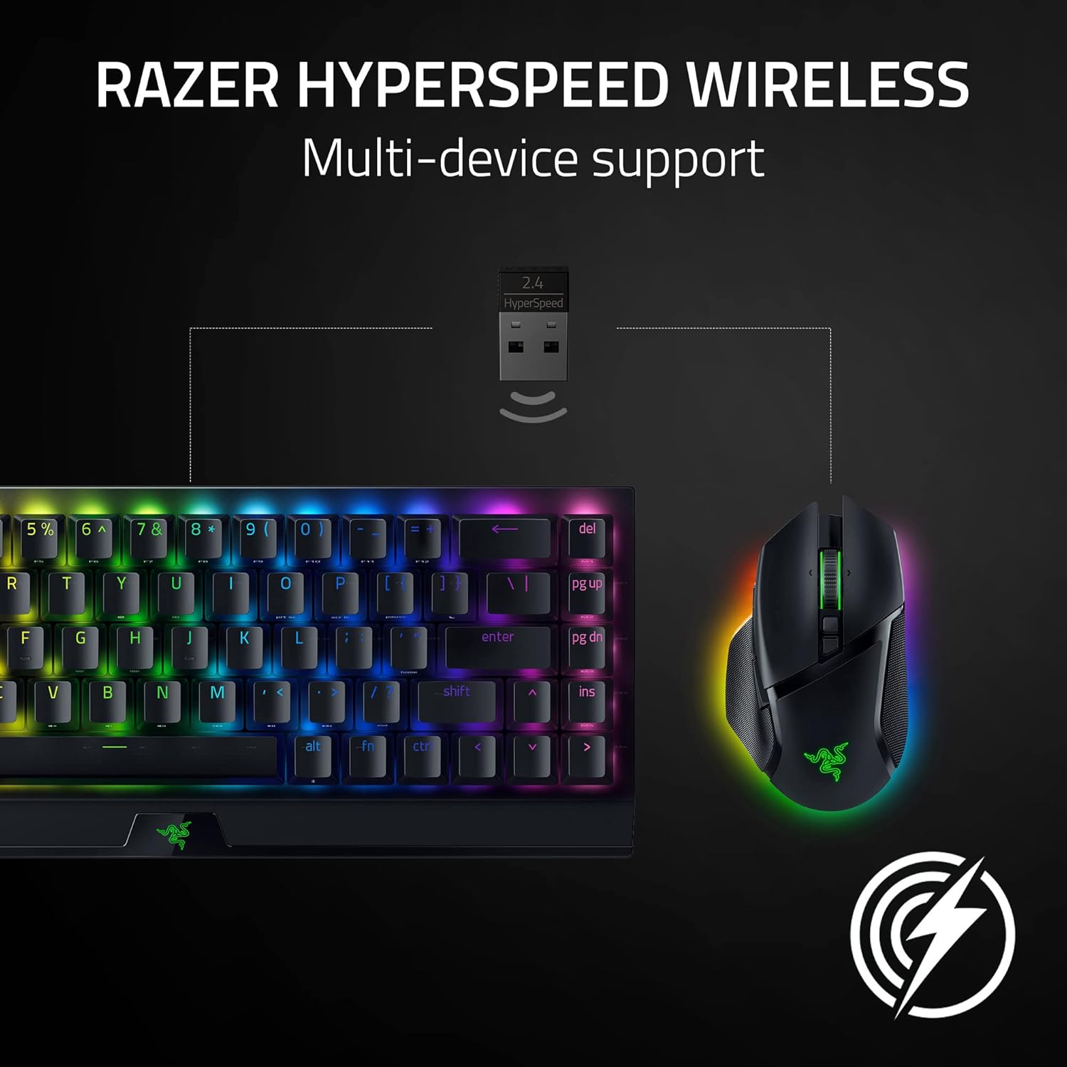 Razer Basilisk V3 Pro Wireless Gaming Mouse: HyperScroll Tilt Wheel - 30K DPI Optical Sensor - Gen-3 Optical Switches - 13-Zone Chroma RGB - 13 Programmable Controls - 3 Connection Modes - Black - Image 6