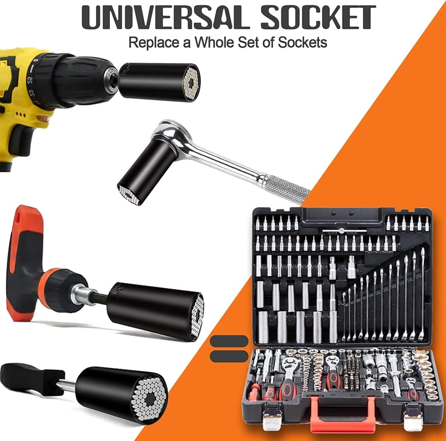 Fathers Day Dad Gifts from Daughter Son Wife Super Universal Socket Tools Gifts for Dad Father Husband Grandpa Stepdad Papa Mens Gifts for Him Men Husband Cool Stuff Gadgets Present Ideas (7-19mm) - Image 3