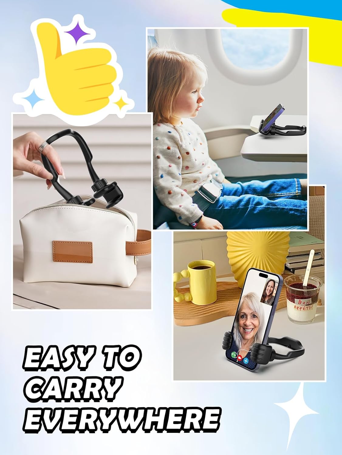 Easter Basket Stuffers for Teens Boys Girls Adults Gifts: Thumbs Up Lazy Phone Stand Cell Phone Holder for Desk Kids Teenage Men Women Funny Cool Gadget Stocking Stuffers Ideas Essentials Easter Gifts - Image 8