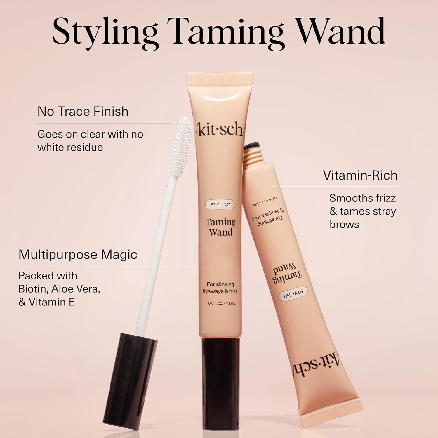 Kitsch Hair Taming Wand - Fly Away Stick For Hair with Biotin, Aloe & Vitamin E | Clear Hair Mascara for Flyaways, Slick Back Style | Travel Size, Ideal Gifts for Women - 18mL - Image 2