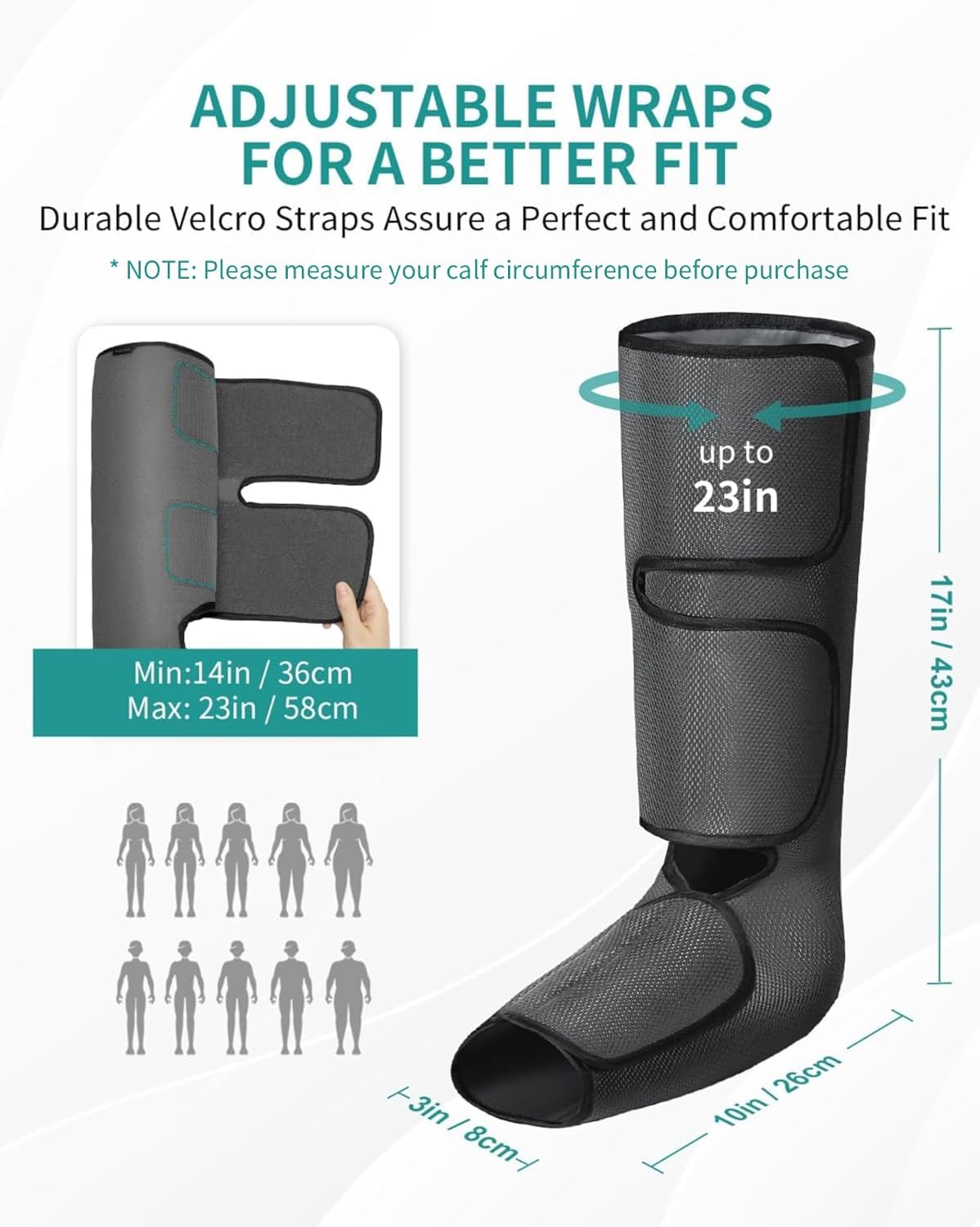 Nekteck Leg Compression Massager for Circulation and Relaxation, FSA Eligible Foot and Calf Massage Machine 2 Modes 3 Intensities with Hand-held Controller for Pain Relief, HSA Adjustable Leg Wraps - Image 5