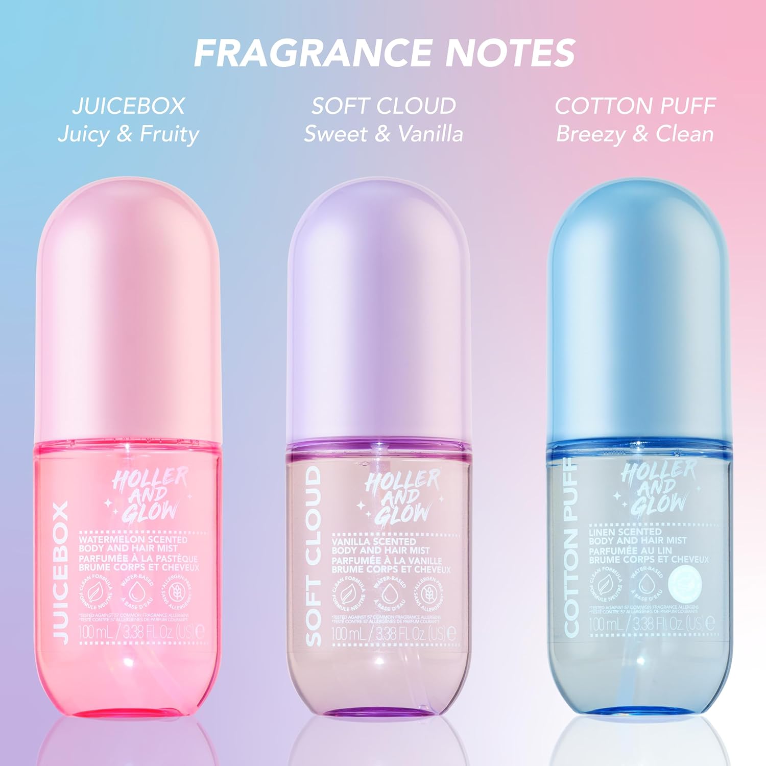 Holler And Glow Mood Boosting Soft Cloud Body & Hair Mist, Body Spray, Teen Girls Spritz, Long Lasting, Vanilla, Sweet Scented, Water Based Fragrance For Tweens, Clean & Gentle Formula, 3.38 Fl Oz - Image 6