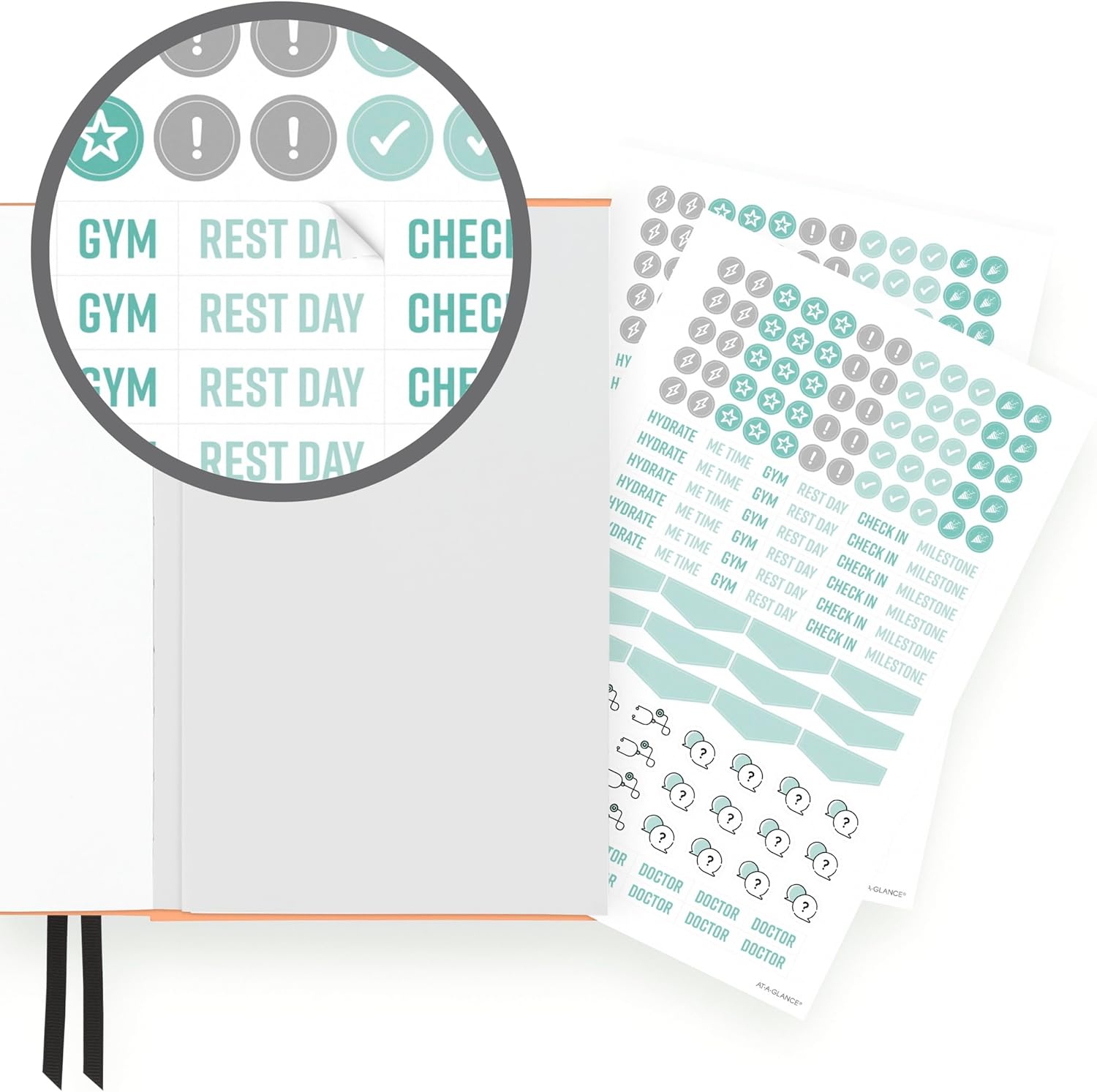 AT-A-GLANCE Wellness Journal, Undated Planner Weekly & Monthly, Self-Care Tracker for Mental & Physical Health, 5-3/4" x 8-1/4", Foundation, Peach (FDH-200) - Image 7