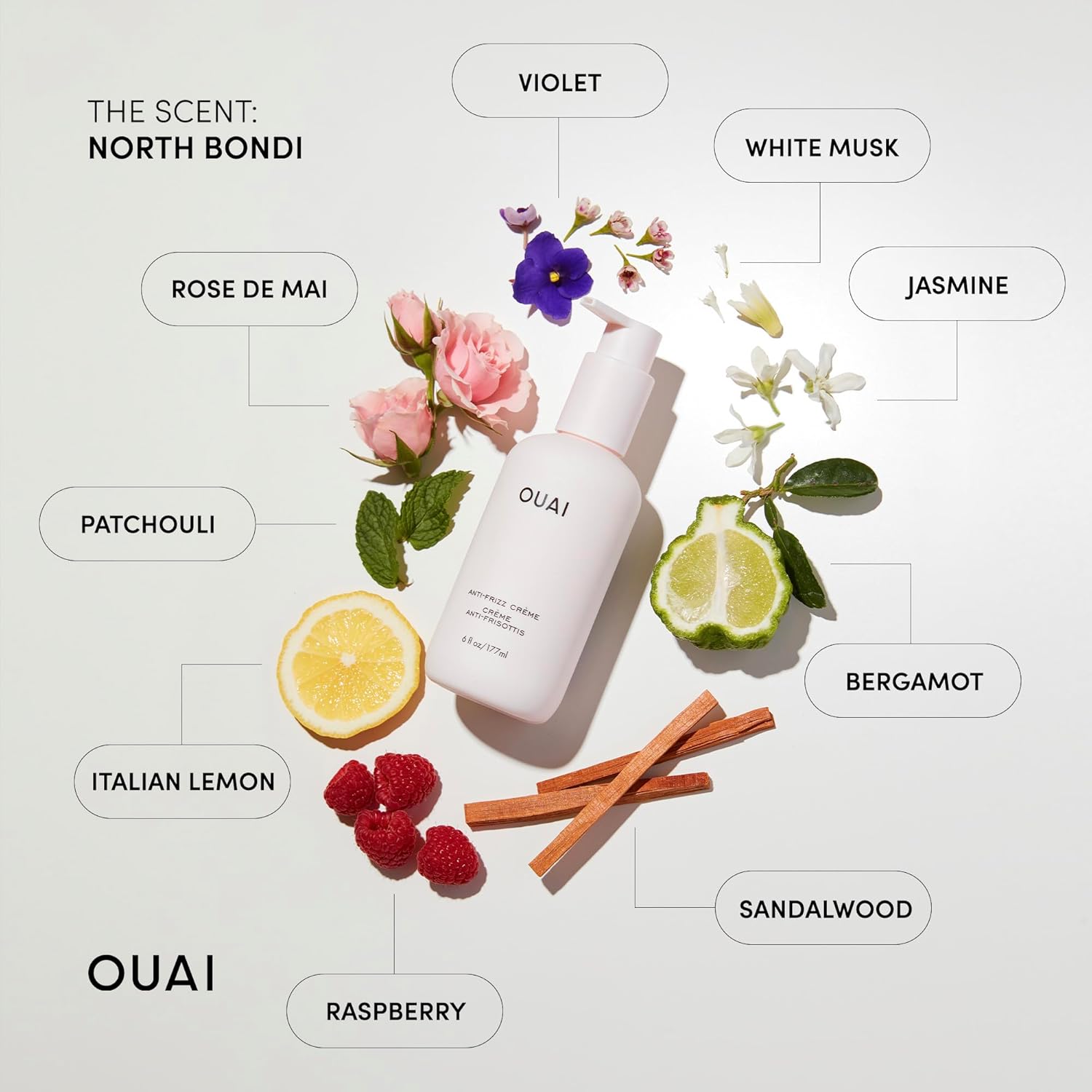 OUAI Anti Frizz Cream - Moisturizing Hair Cream with Frizz Control & Heat Protection - Provides Lasting Hydration with Jackfruit & Beetroot Extract - Paraben, Phthalate & Sulfate Free (6 oz) - Image 6