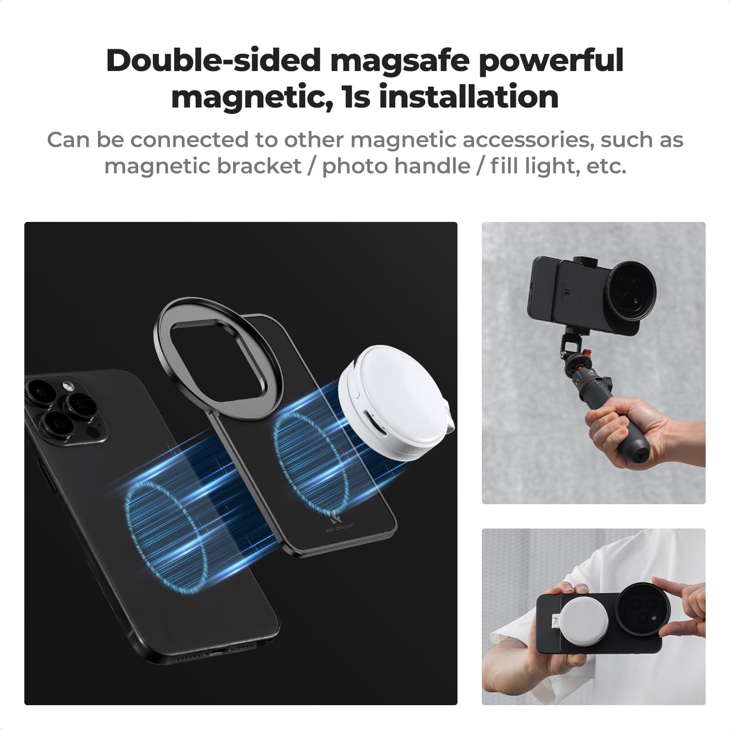 K&F CONCEPT 6.7 inch Magnetic Lens Filter Mount Adapter with 67mm CPL Filter for iPhone, Compatible with 16/15/14/13/12 Pro Max, 16/15/14 Plus - Image 5