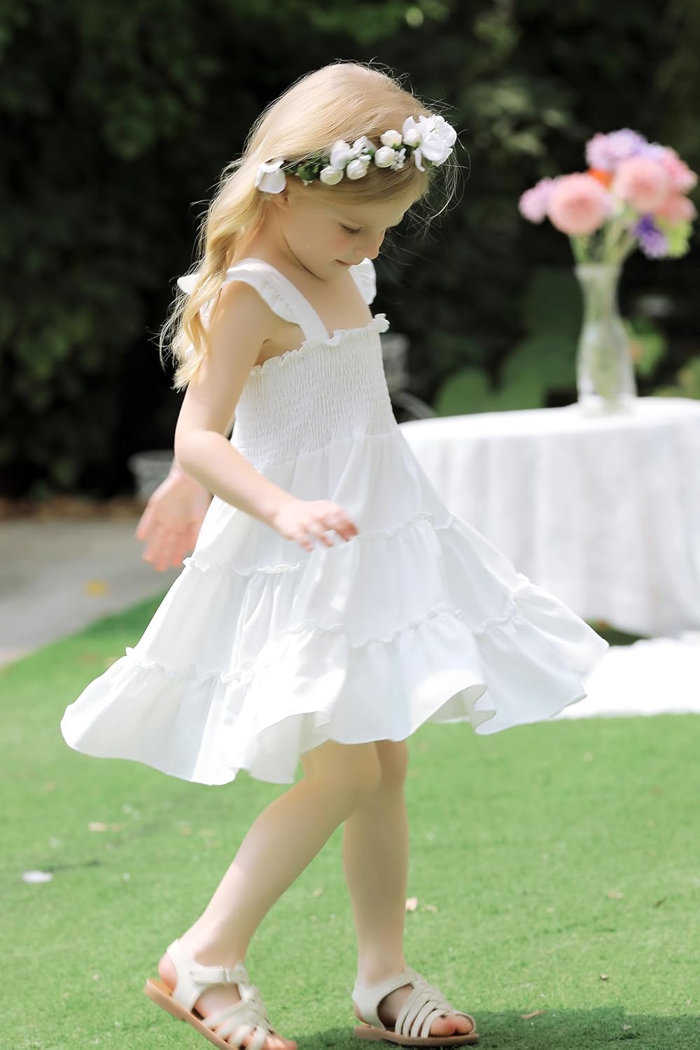 YOUNGER TREE Toddler Girl Dress Kids Sleeveless Ruffle Dresses for Girls Summer Outfits Beach Sundress - Image 2