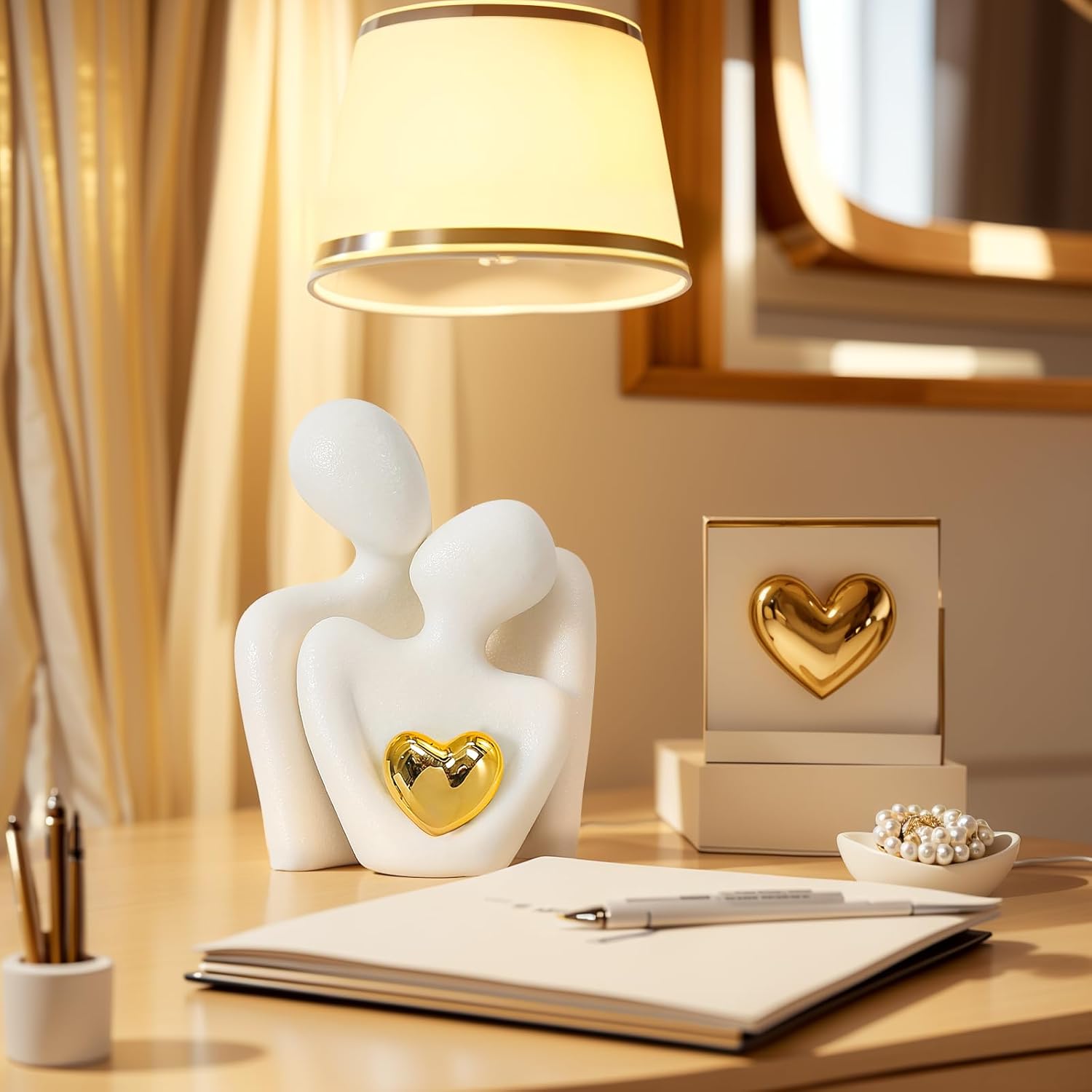 Mini Couple Statue Tv Stand Decor Items for Living Room, Abstract Sculpture Knick Knacks Home Decor Couples Love Office Show Pieces- For Bedroom Romantic Gifts for Valentine Anniversary Birthday - Image 6
