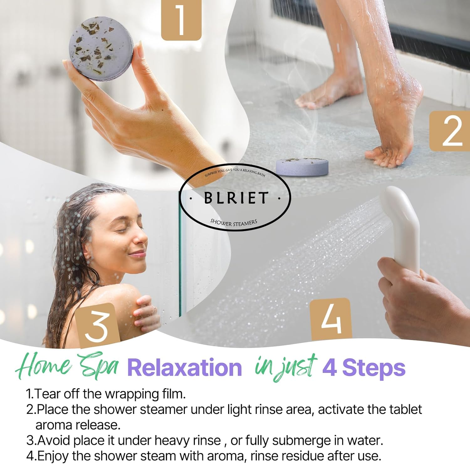 Shower Steamers Aromatherapy Blriet, Gifts for Women, Teen Girls, Wife, Her, Mom, Easter Basket Stuffers Birthday Gifts Decoration Travel Essentials Self Care Home Spa Relaxation - 8 Pack - Image 5