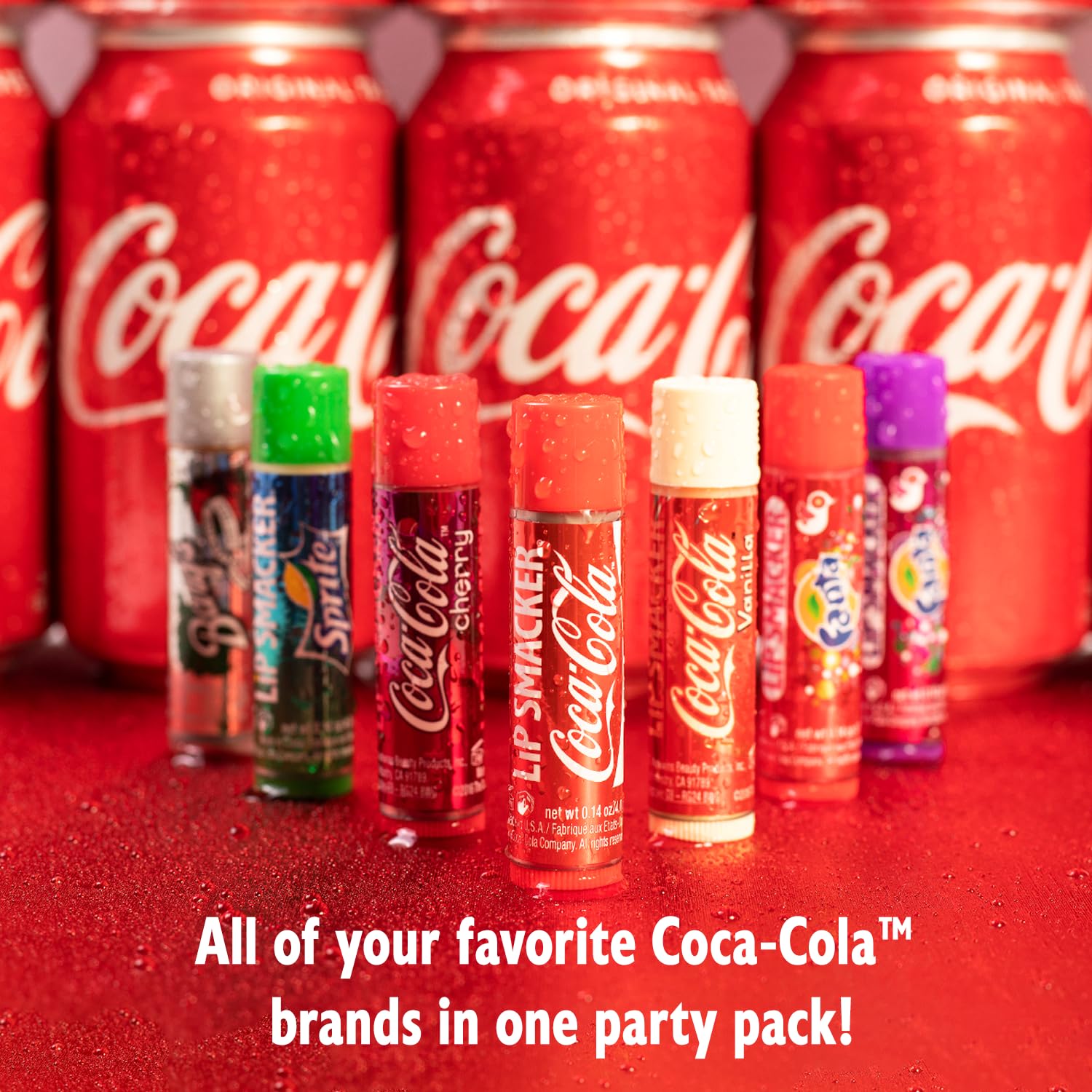 Lip Smacker Coca-Cola Flavored Balm, 8 Count, Flavors Coke, Cherry Vanilla Sprite, Root Beer, Orange Fanta, Grape Strawberry Fanta - Image 3