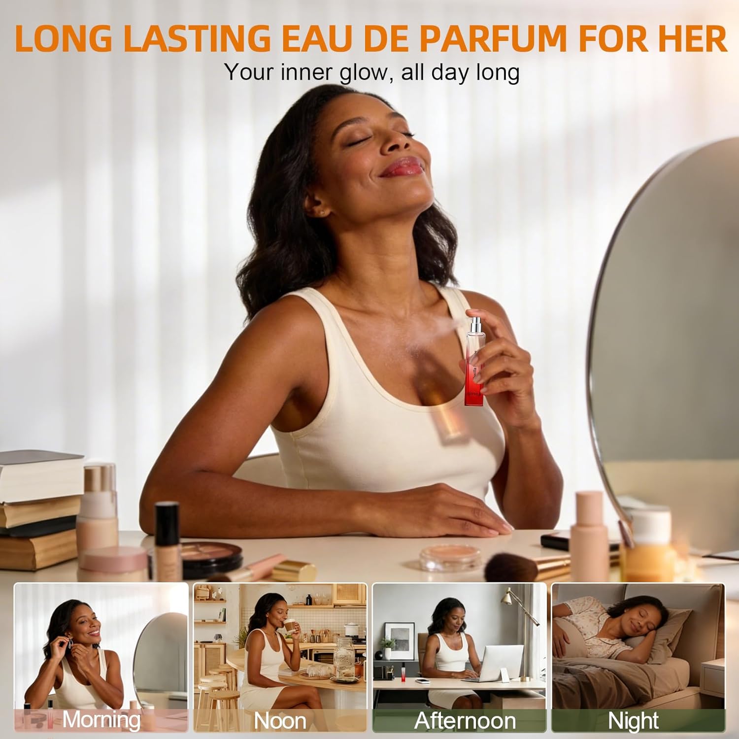 Pheromone Perfume for Woman, Amber Vanilla Perfume, Vanilla Nocturne Elixir Long Lasting Women's Eau Fraiche, 0.5 fl.oz / 15ml Travel Size Perfume Spray - Image 4