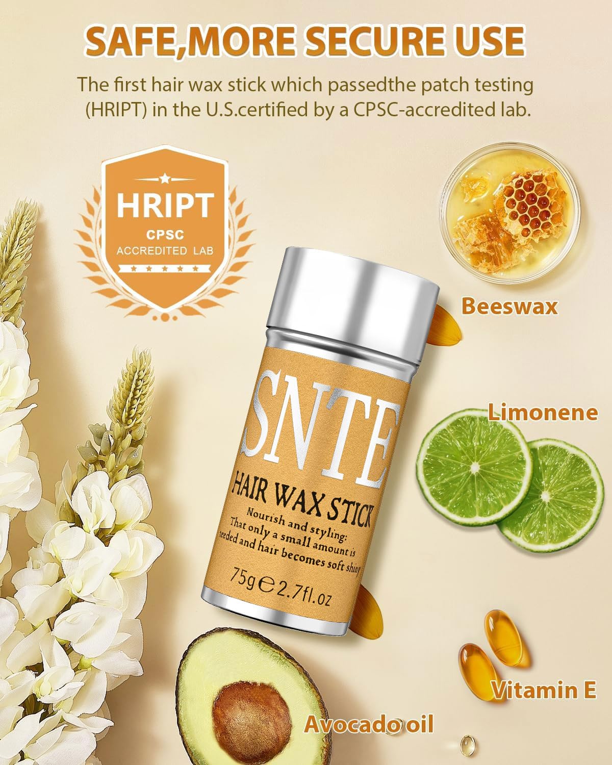 Samnyte Hair Wax Stick, Gel Tamer for Flyaways, Nourishing Slick Stick Pomade for Women & Kids, Slick Back & Styling Cream, Hair Styling Accessories for Teen Girls Gifts, 2.7 Fl Oz | Nourishing, for Women & Kids, Gel Tamer, for Flyaways, Bun Maker, 2.7 Fl Oz - Image 5