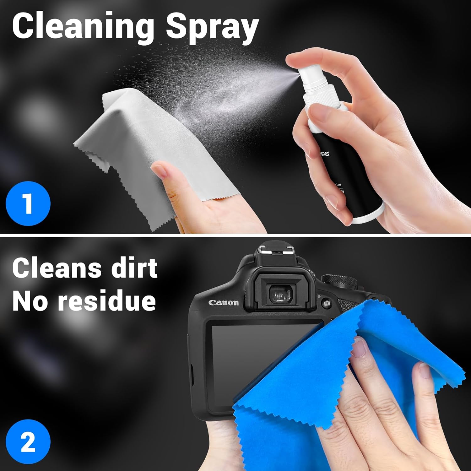 Camera Lens Cleaning Kit, 10-in-1 Camera Cleaning Kit, Camera Lens Cleaner and Camera Accessories, Includes Lens Cleaning Kit/Lens Cleaner/Lens Cleaning Pen/Soft Brush - Image 3