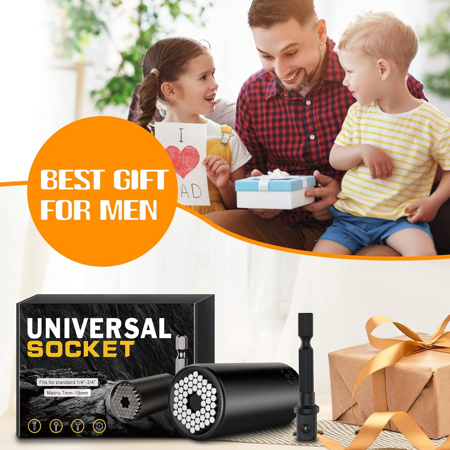 Fathers Day Dad Gifts from Daughter Son Wife Super Universal Socket Tools Gifts for Dad Father Husband Grandpa Stepdad Papa Mens Gifts for Him Men Husband Cool Stuff Gadgets Present Ideas (7-19mm) - Image 6
