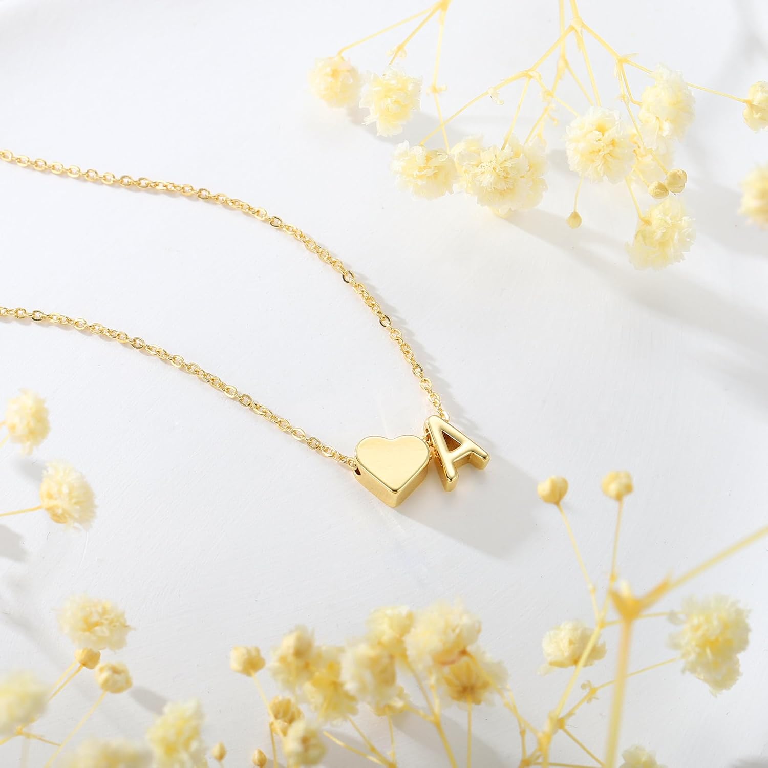 Turandoss Easter Basket Stuffers for Kids Teen Girls - Dainty 18K Gold Plated Heart Initial A-Z Pendant Necklace Trendy Jewelry Heart Necklaces Birthday Easter Gifts for Girlfriend Wife Women - Image 5