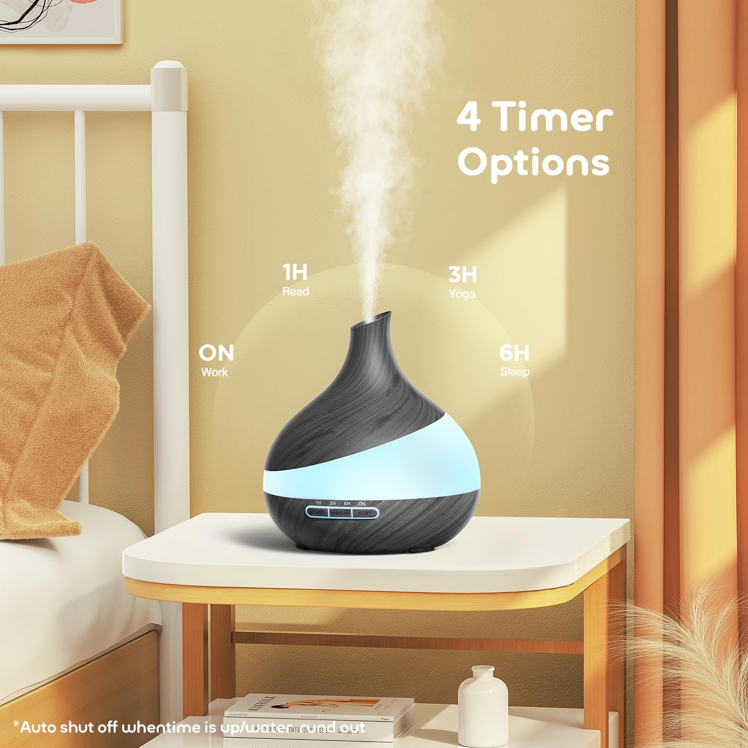 500ML Essential Oil Diffuser: Aroma Diffuser with Remote Control for Hotel Spa Yoga Room - Humidifiers for Bedroom with 14 Colors LED Night Light for Kids/Women Home Relaxation - Image 5