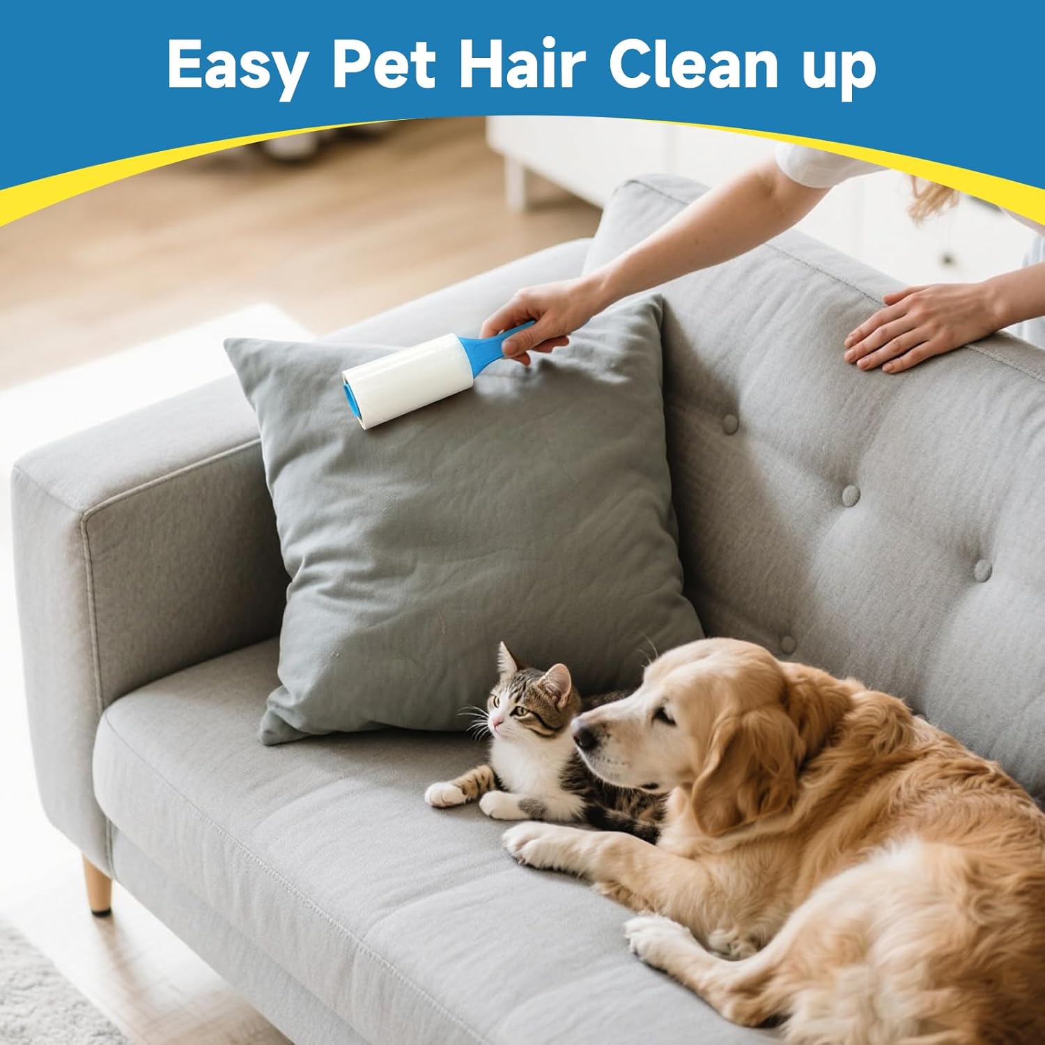 Swihauk 600 Sheets Extra Sticky Lint Rollers for Pet Hair, Easy Spiral Tear Lint Roller for Clothes with Ergonomic Handle, Multipurpose Lint Remover for Furniture, Carpet, Car Seat - Image 5