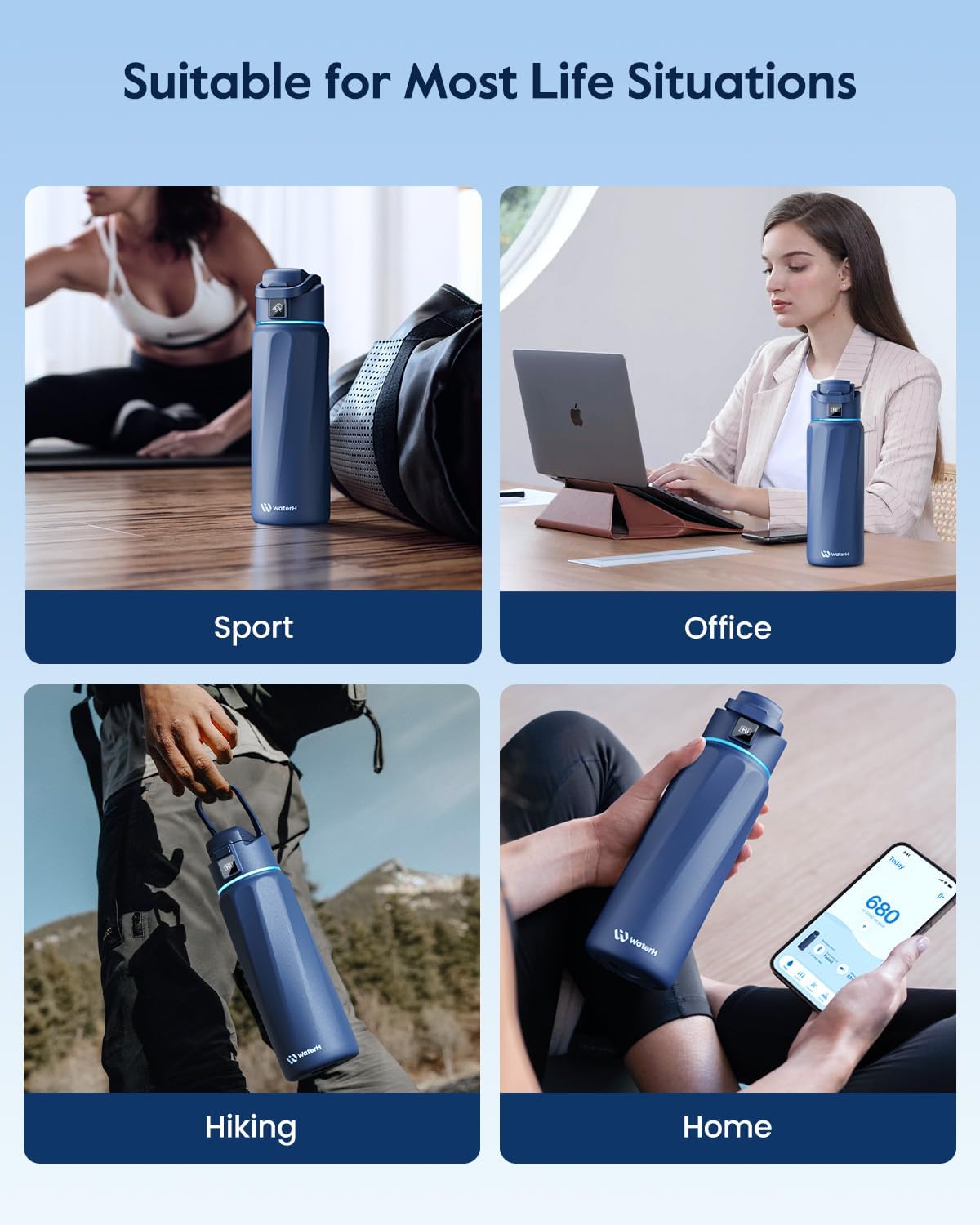 BOOST Smart Water Bottle with Reminder & Tracker, Double Wall Vacuum Insulated Bottles Stainless Steel, 32oz BPA-Free Wide Mouth for Gym, Office, School, Ideal Gift for Christmas, New Year - Image 8