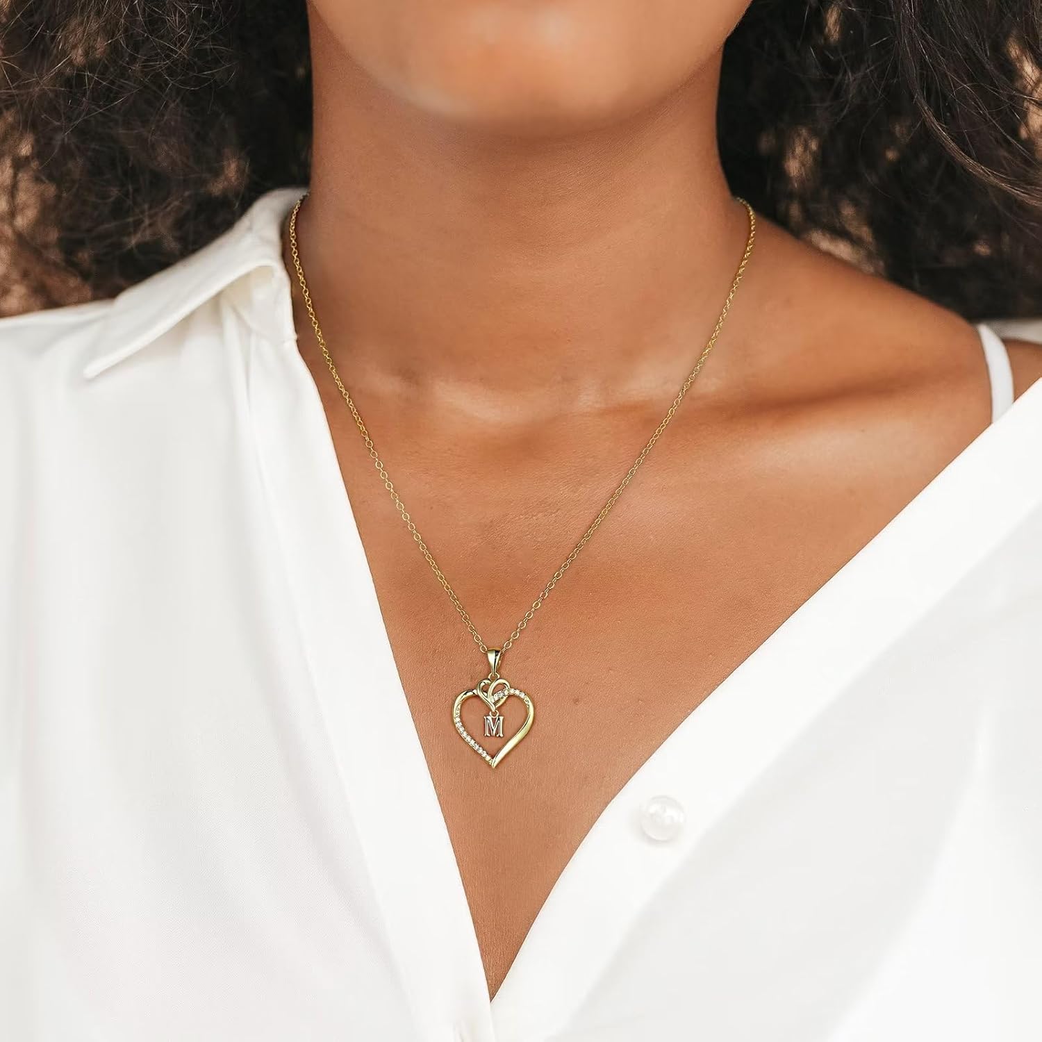 STORUP Easter Basket Stuffers - Easter Gifts for Women Teen Girls, Heart Initial Necklaces for Women Girls, 14K-Gold-Plated Initial A-Z Heart Necklaces for Teen Girl Jewelry Gifts for Her Mom Wife - Image 7