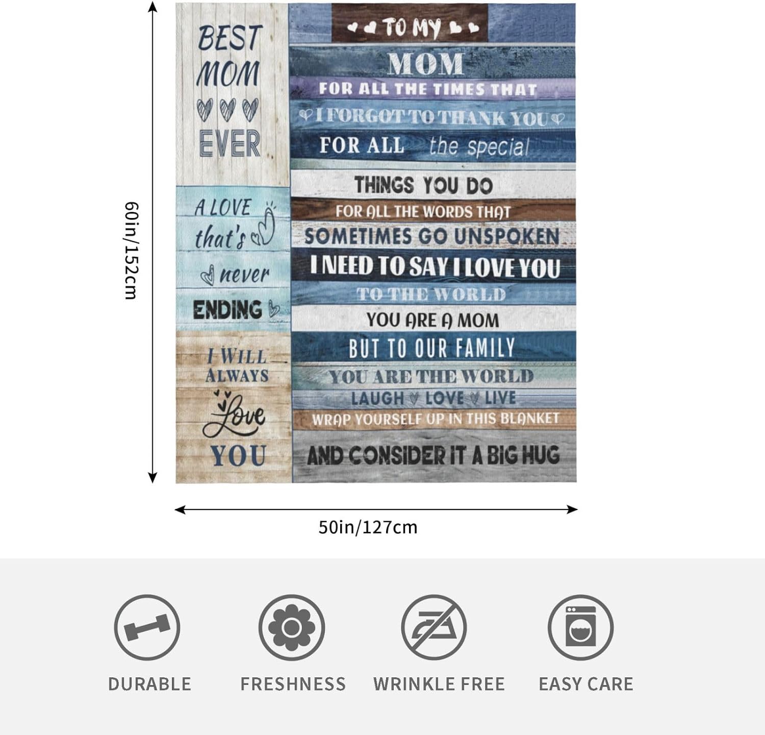 Gifts for Mom, Anniversary Birthday Gifts for Mom, Blanket to Mom from Daughter Son, Presents for Mother's Day,Christmas, Valentines, Soft Flannel Throw Blanket Bed Blanket (50x60) - Image 3