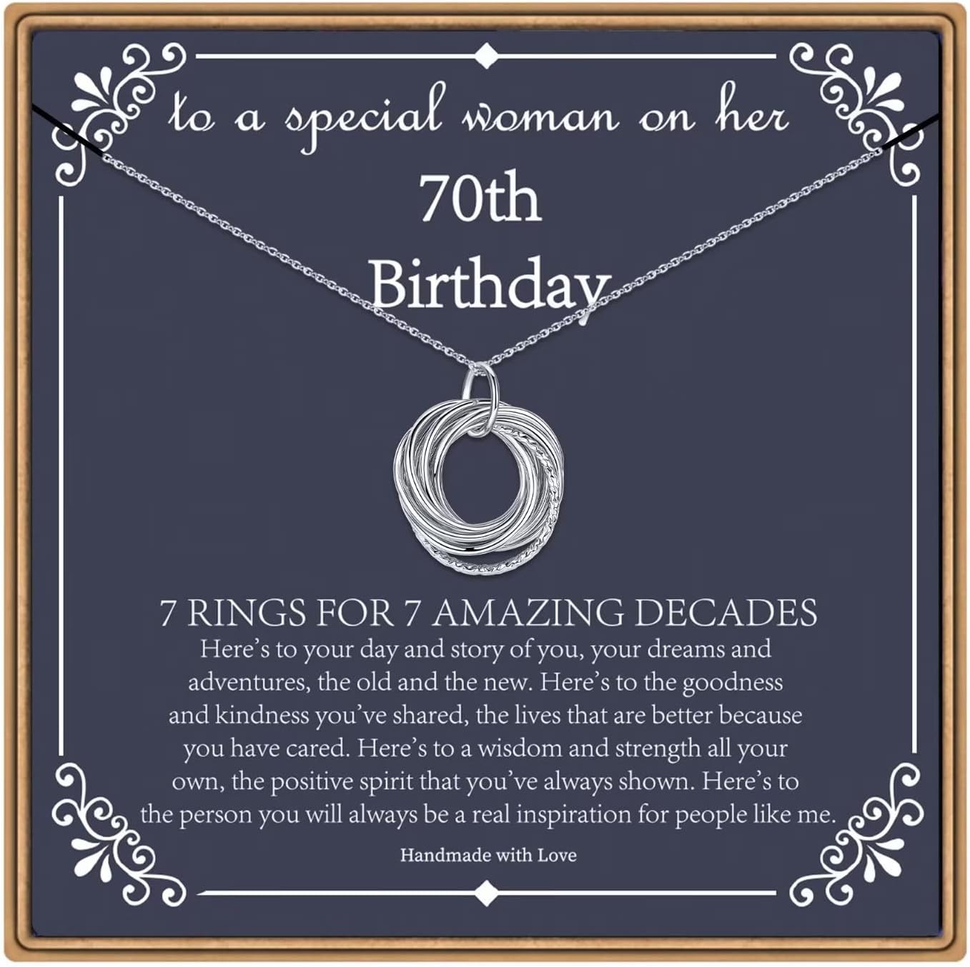 IEFLIFE Birthday Gifts for Women, Sterling Silver Chain Birthday Necklaces, 40th 50th 60th 70th 80th 90th Birthday Necklace, 40 50 60 70 80 90 Years Old Birthday Gifts, 4 5 6 7 8 9 Decade Birthday Jewelry for Women