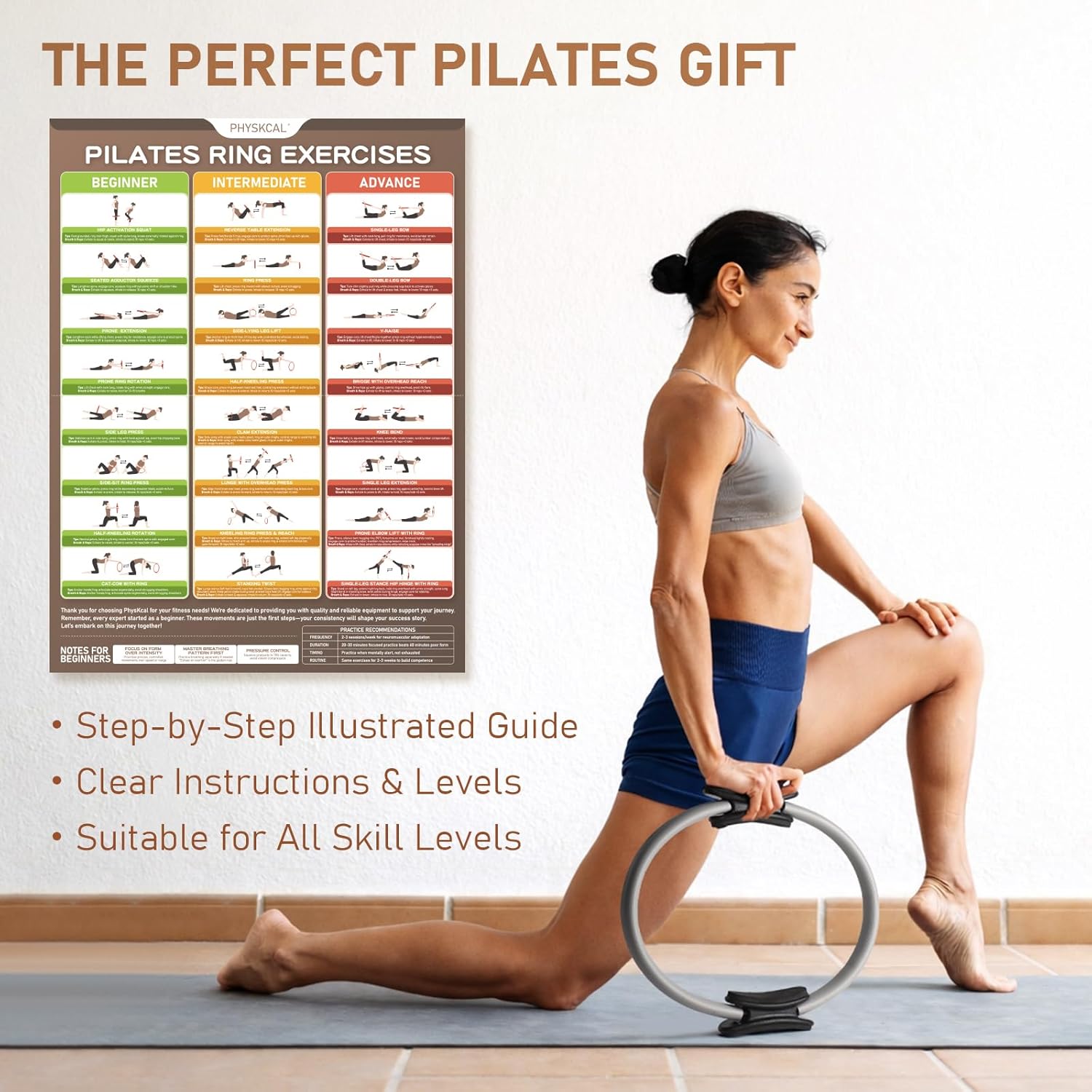 Pilates Ring, 15-Inch Magic Circle with Extra Thick Padded Handles, Pilates Equipment for Toning Inner Thighs, Arms and Strengthening Cores- Workout Guide Included - Image 3