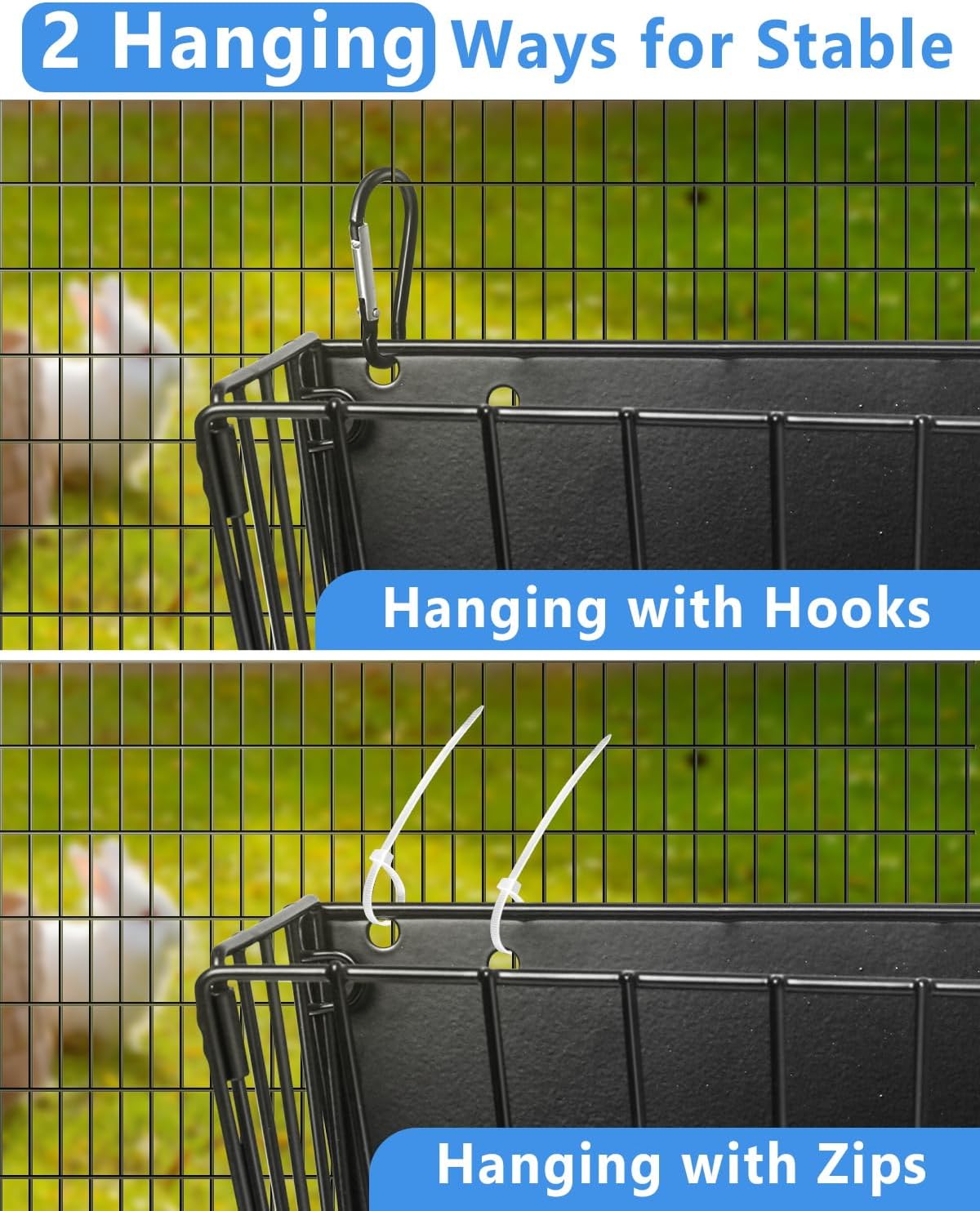 X Large Rabbit Hay Feeder Guinea Pig Hay Feeder Metal Frame Bunny Hay Holder Guinea Pig Hay Holder for Bunny, Guinea Pigs, Chinchillas, Small Animals (1 Pack) - Image 5