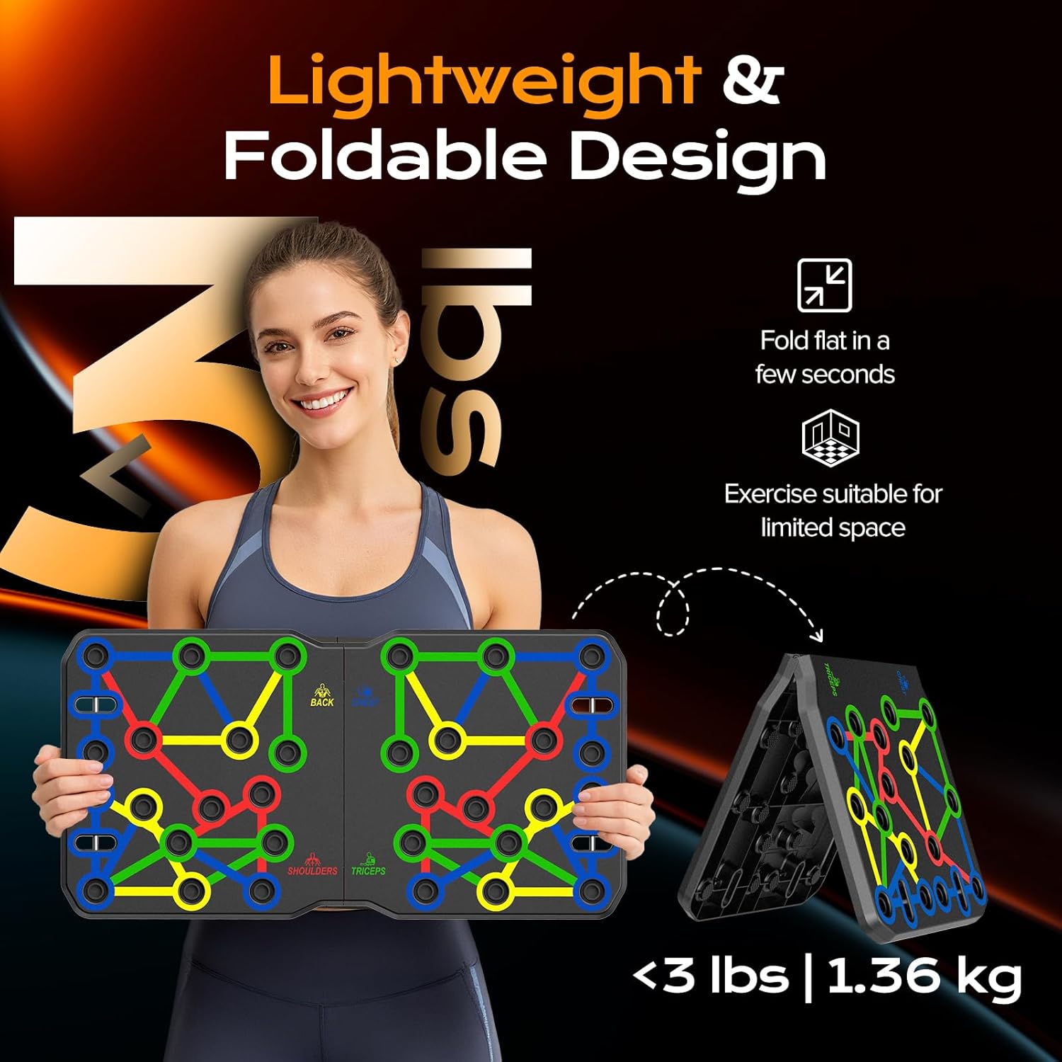 AERLANG Extra Large Push Up Board 26.2" x 13.8", Portable 30-in-2 Workout Set for Push Up, Multi-functional Pushup Stands for Strength Training, Fat Burning Push Up Bar for Home Gym - Image 6