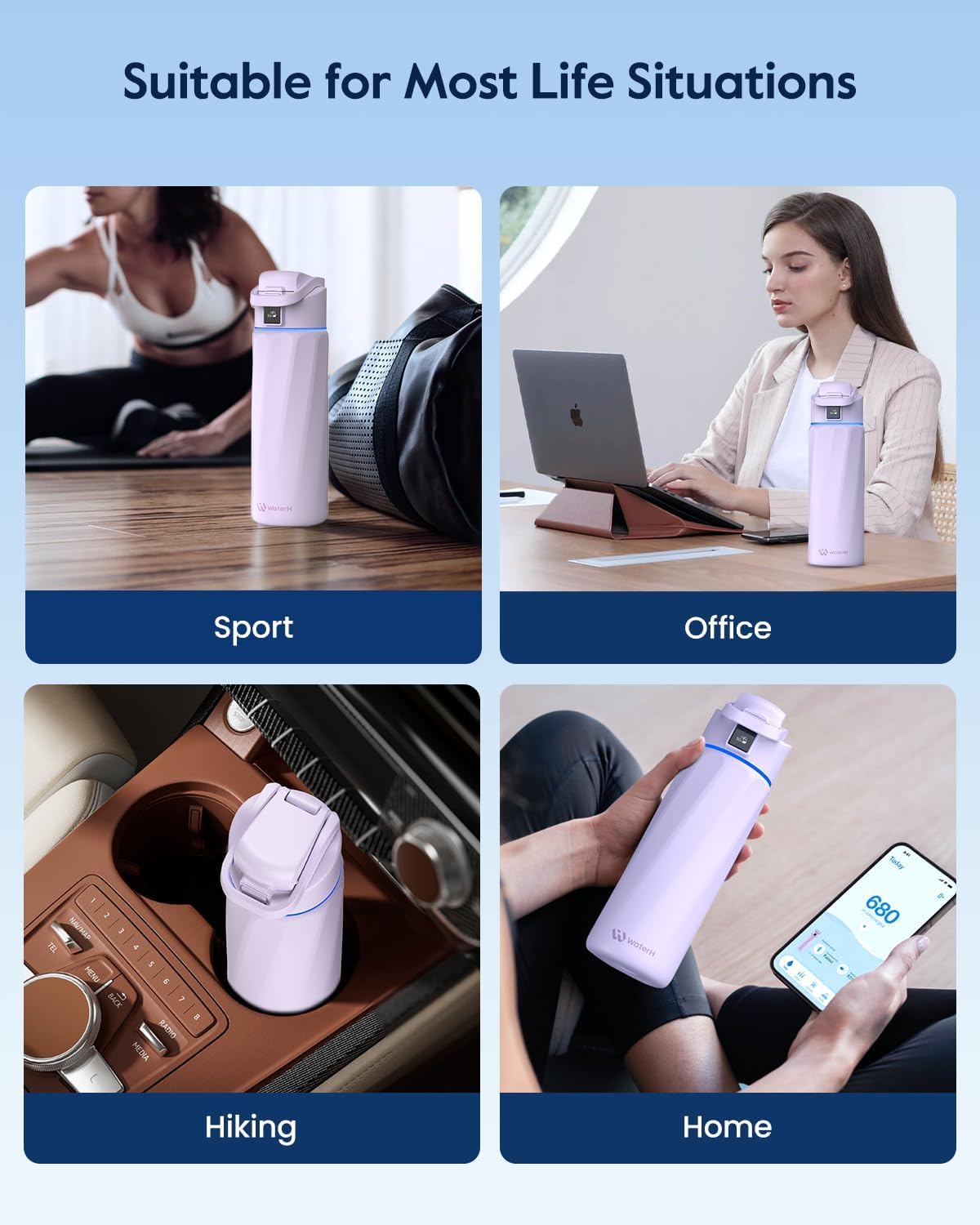 BOOST Smart Water Bottle that Reminds You to Drink, 24oz BPA-Free Stainless Steel Vacuum Insulated Bottle, Wide Mouth Water Tracker Bottle with APP, Ideal Gift for Christmas, New Year - Image 8