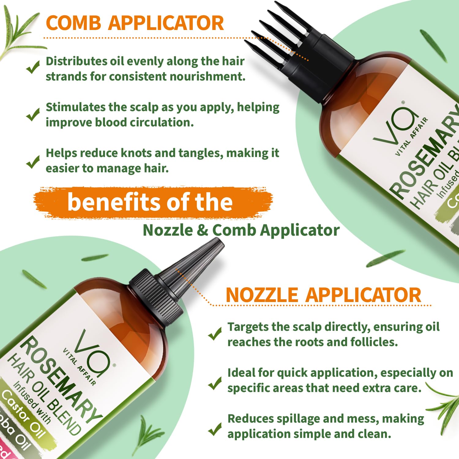 VITAL AFFAIR Blend Of Pure Rosemary Oil For Hair Growth With Castor, Batana, Jojoba Oil-Infused With Biotin & Vitamin E-Blend of Effective Hair Oils for Hair Growth-Strengthening Treatment 6 Fl Oz - Image 6