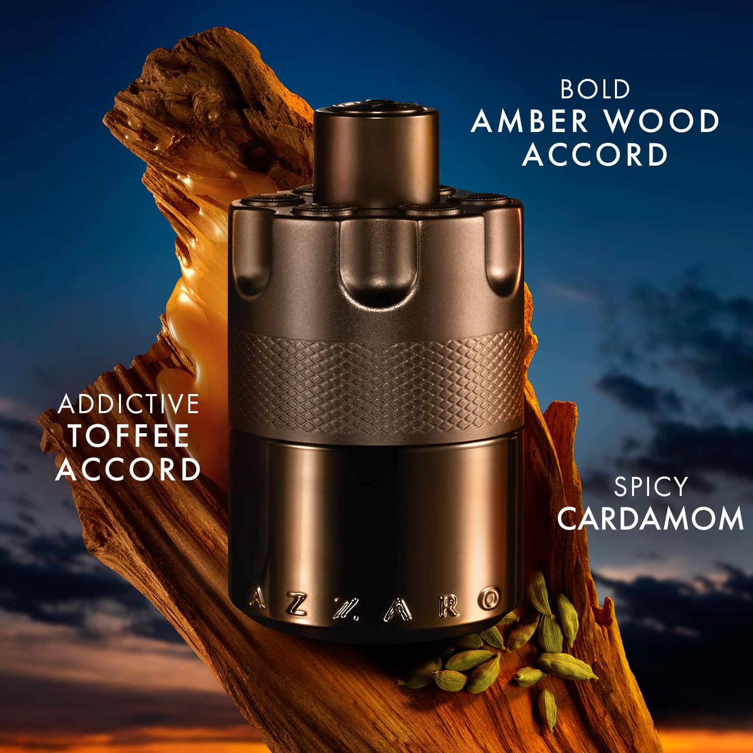 Azzaro The Most Wanted Eau de Parfum Intense 3-Piece Set ($195 Value) — Cologne for Men —Fougère Woody Fragrance, 3.4 fl oz & 0.34 fl oz Travel Size Spray, Hair & Body Wash - Image 2