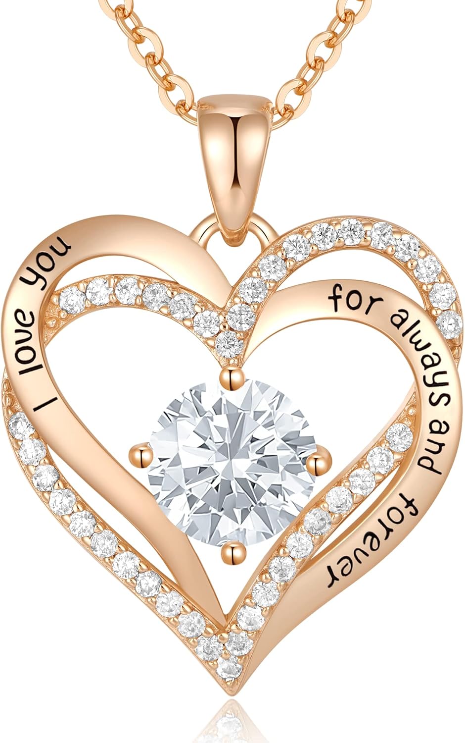 CDE Valentine's Day Gift Forever Love Heart Necklaces for Women, Wedding Anniversary, Birthday Mothers Christmas Day Gifts for Mom, Mother, Wife, S925 Silver Jewelry with Birthstone Pendant