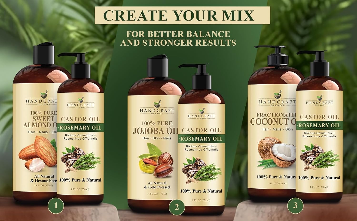 Handcraft Blends Castor Oil with Rosemary Oil 8 Fl Oz | 100% Pure and Natural | Premium Grade Carrier Oil | Hair, Eyelashes and Eyebrows | Hair and Body - Image 4