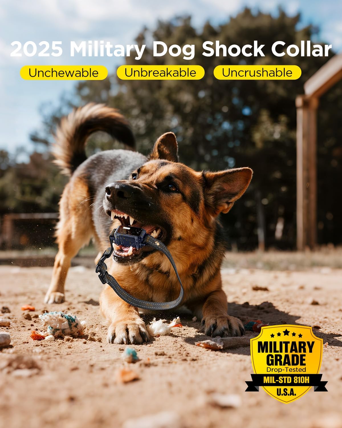 BLACKDOG Military Dog Shock Collar - 4200ft Dog Training Collar with Remote, 4 Training Modes, Flashlight & Strobe, 3-Month Battery, IP67 Waterproof Dog E Collar for All Breeds 5-150lbs (Dark Blue) - Image 2