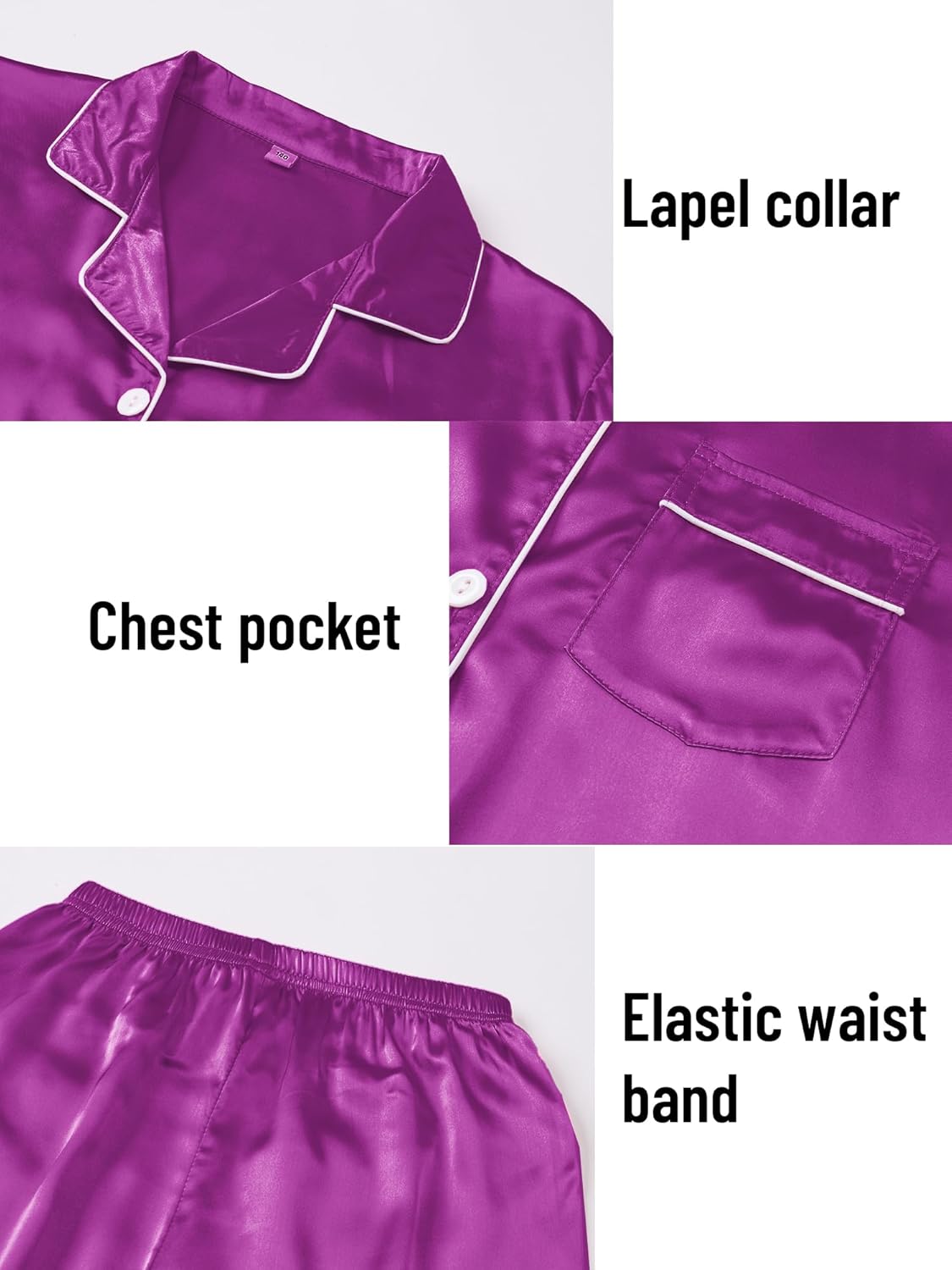 Girls 2 Packs Pajamas Set Satin Silky Short Sleeve Button Down Pjs Soft Sleepwear Sets for Kids Gift, Size 4Y-12Y - Image 6