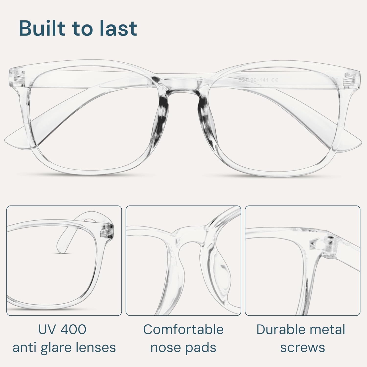 Blue Light Blocking Glasses - Fashion Square Eyeglasses, Anti UV Ray Computer Gaming Glasses Blue Blockers for Women/Men - Image 6