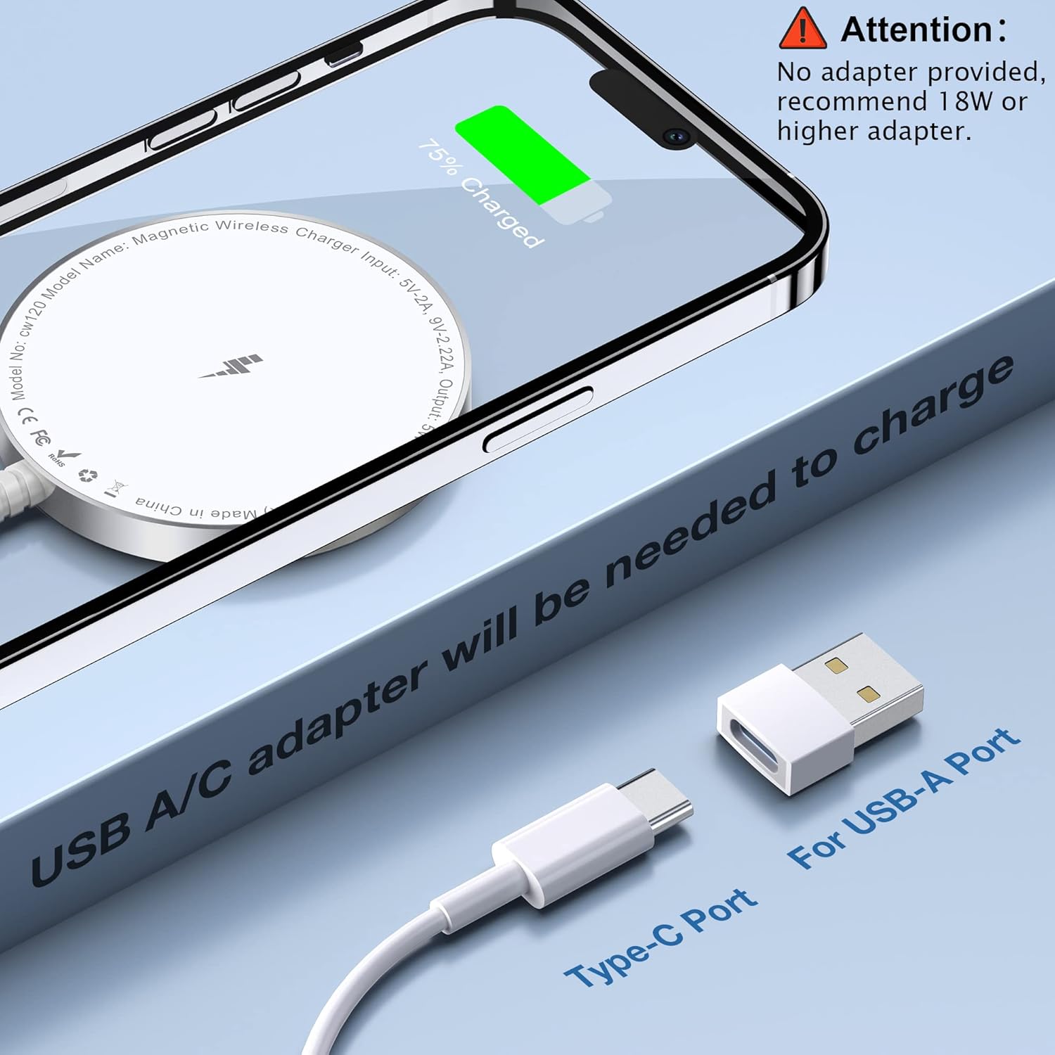 for MagSafe Charger: Magnetic Wireless Charging Pad for iPhone 17 16 15 14 13 12 Series & AirPods 4-2 Pro, Strong Magnet, Aluminum Alloy, USB-C/A Ports, Ultra-Thin & Portable, Ideal for Desk & Bedside - Image 6