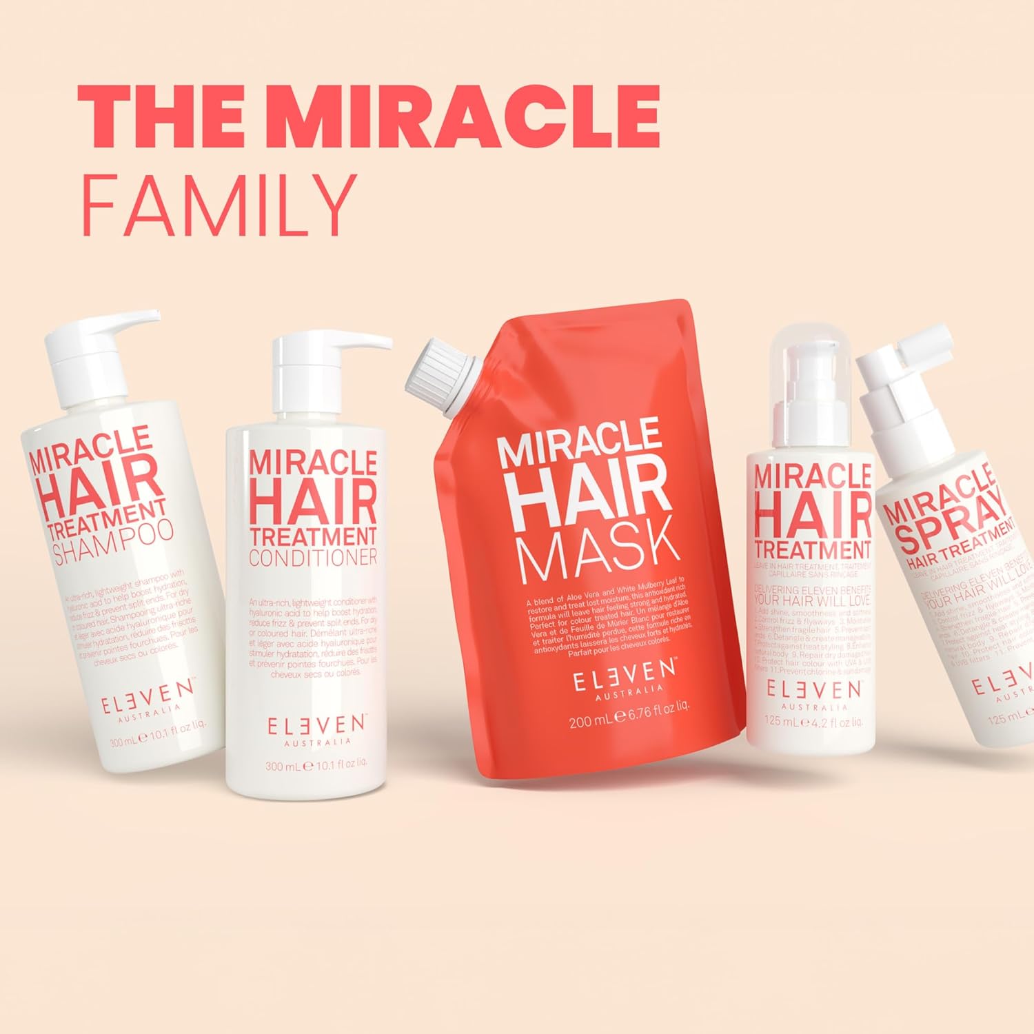 ELEVEN AUSTRALIA Miracle Leave In Conditioner Hair Treatment - Curly & Straight Hair Care Products for Women & Men, Heat Protection & Detangler, Frizz Control, Repairs Dryness, Moisturizing-4.2 fl oz - Image 8