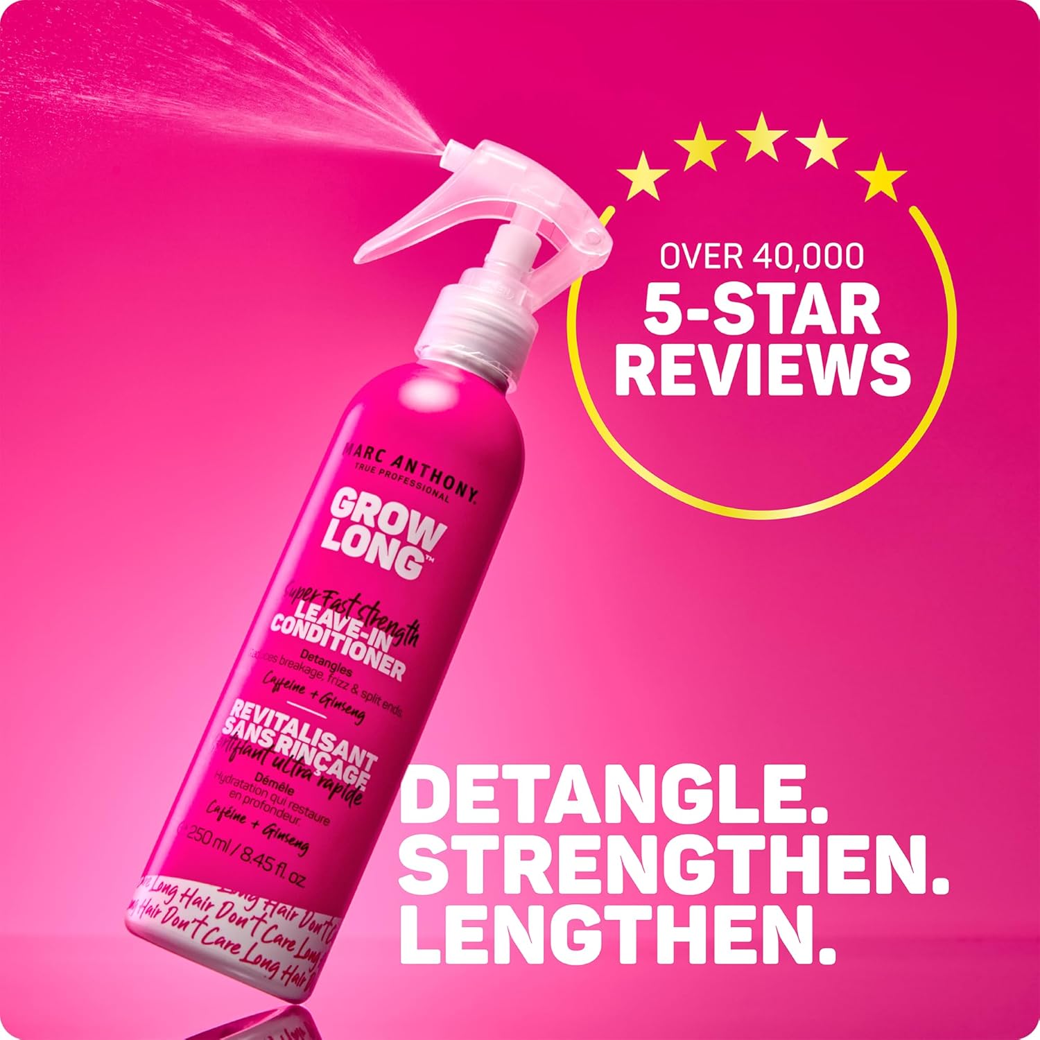 Marc Anthony Leave-In Hair Conditioner Spray for Long & Detangled Hair, Grow Long - Moisturizing & Deep Conditioning Detangler Spray with Biotin For Split Ends, Breakage & Reduces Frizz - Image 2