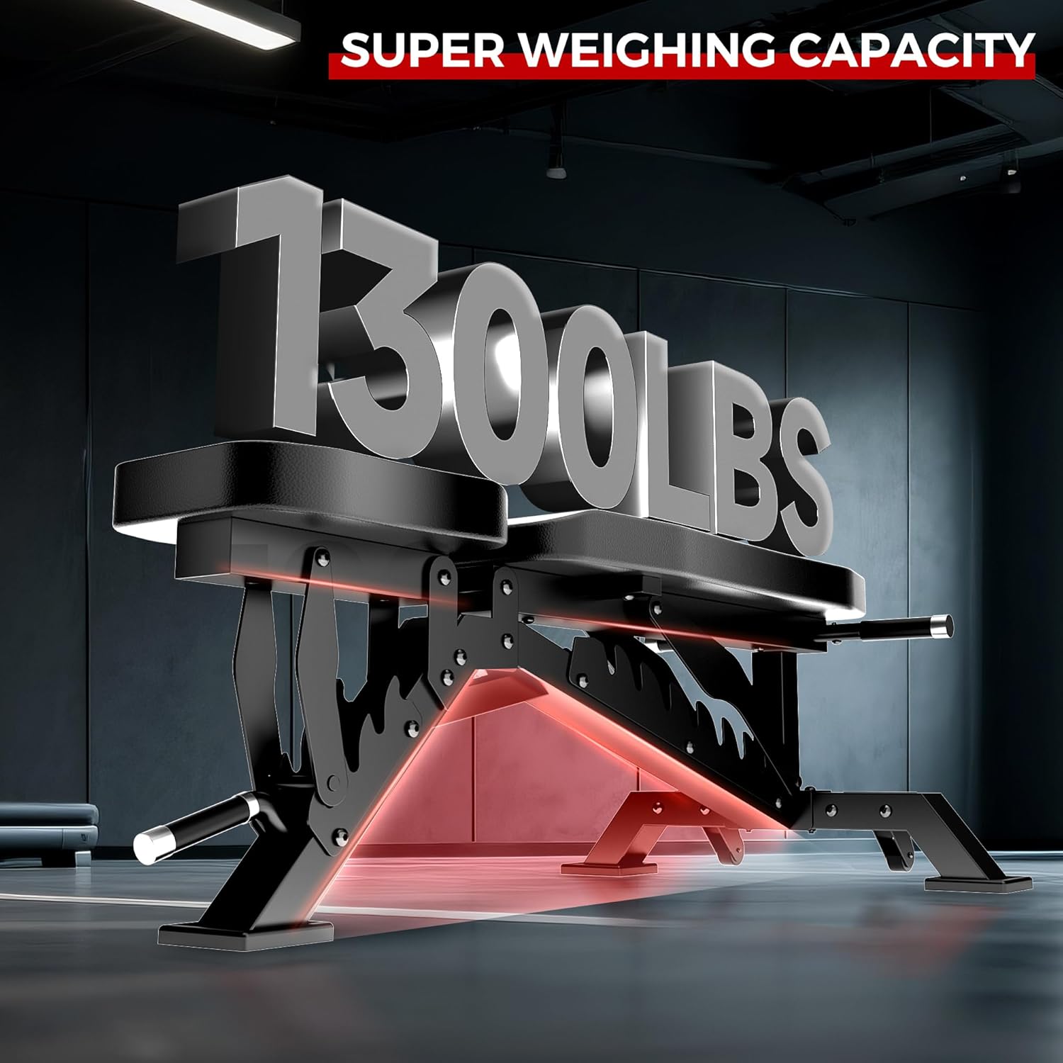 Weight Bench, Adjustable Workout Bench for Home Gym Full Body Workout, 1300LBS Weight Capacity Bench Press, Flat/Incline Bench with 33" Extra-Long Backrest & Wheels - Image 2