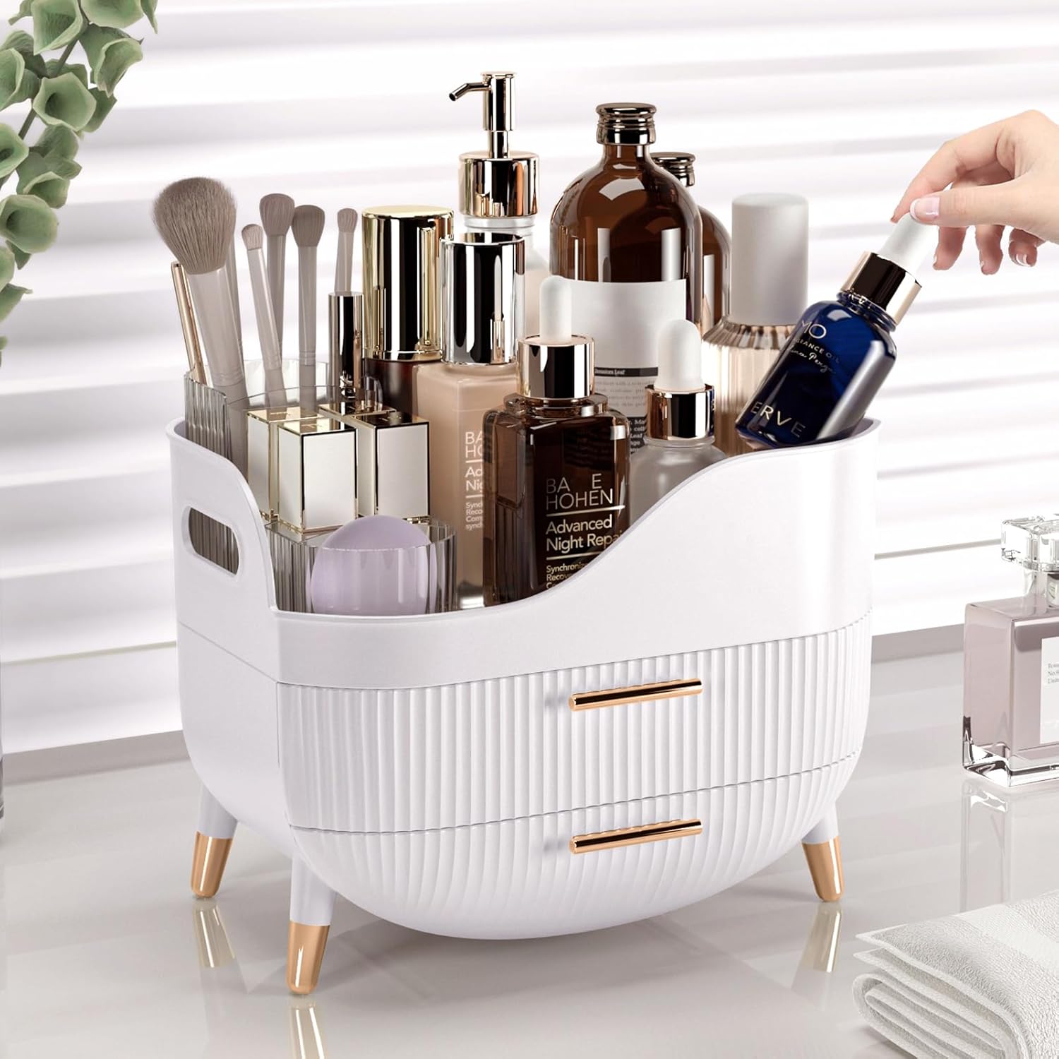 Makeup Organizer with Drawers,Skincare Organizer for Vanity,Storage Box with Handle,Large Cosmetic Display case for Dresser, Bathroom Countertop - Image 4