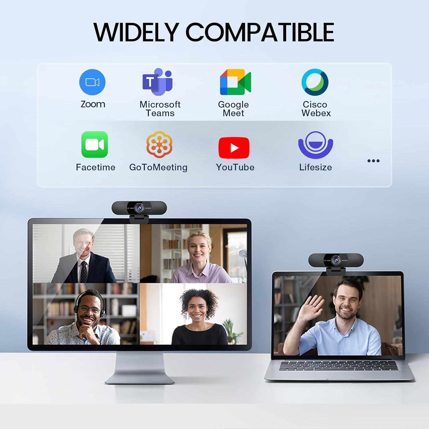 EMEET 1080P Webcam with Microphone, C960 Web Cam, 2 Mics, 90° FOV, USB Type-A & A-to-C Adapter, Plug&Play Computer Camera for Online Calling, Zoom/Teams/Facetime, Switch 2 Camera Support, 2025 Version - Image 8