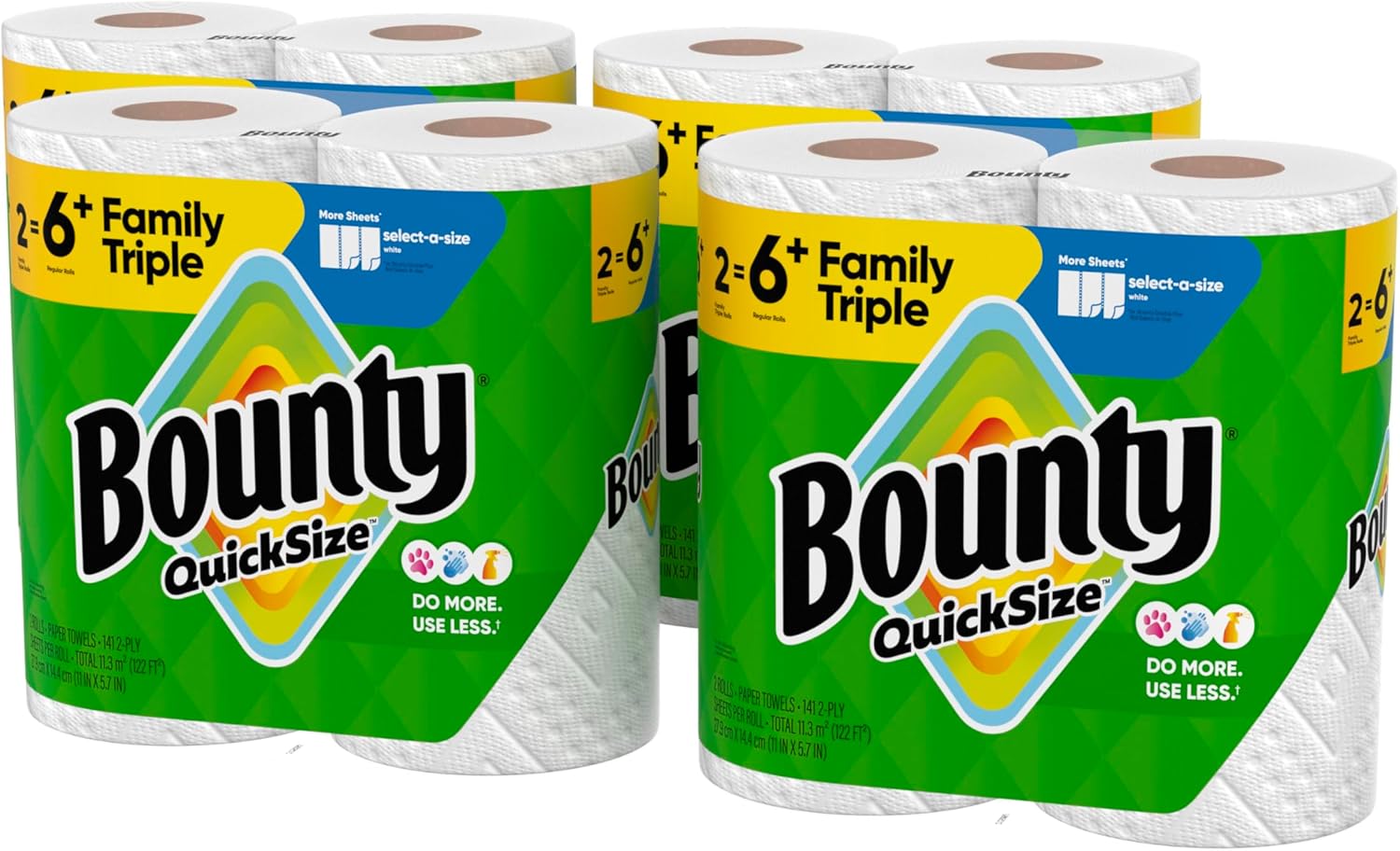 Bounty Quick-Size Paper Towels, White, 8 Family Triple Rolls = 27 Regular Rolls - Image 11