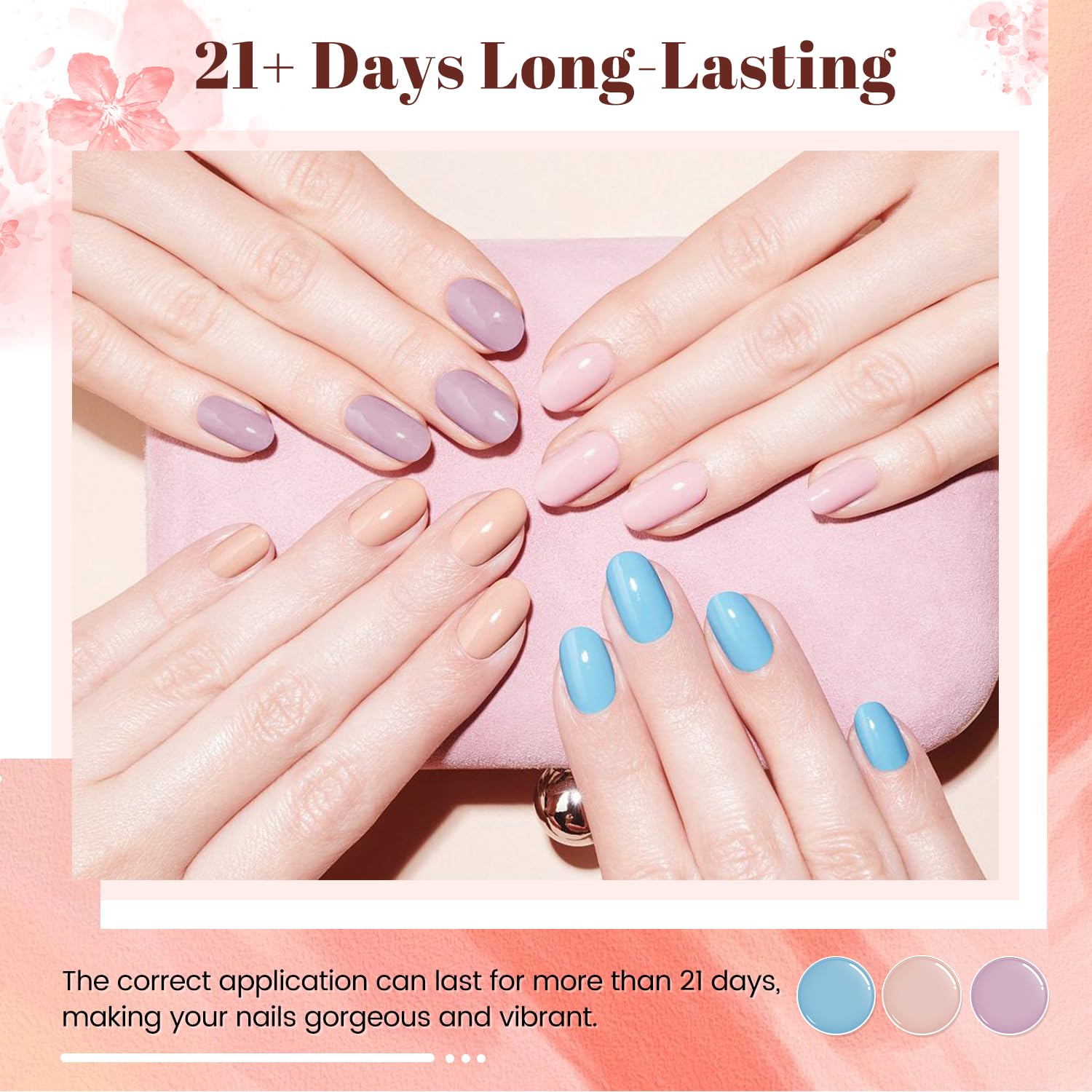 JODSONE 23 PCS Gel Nail Polish Set with Base Glossy and Matte Top Coat Multicolored Gel Nail Long Lasting Suitable for All Seasons - Image 5