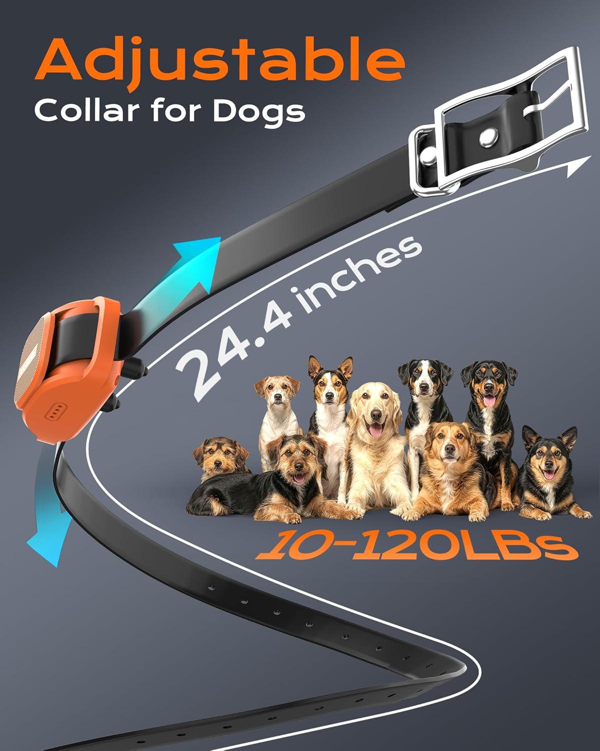 Jugbow Dog Shock Collar- 4200FT Dog Training Collar with Remote for 10-120lbs Small Medium Large Dog, IPX8-Waterproof Rechargeable E-Collar with LED Light - Image 5
