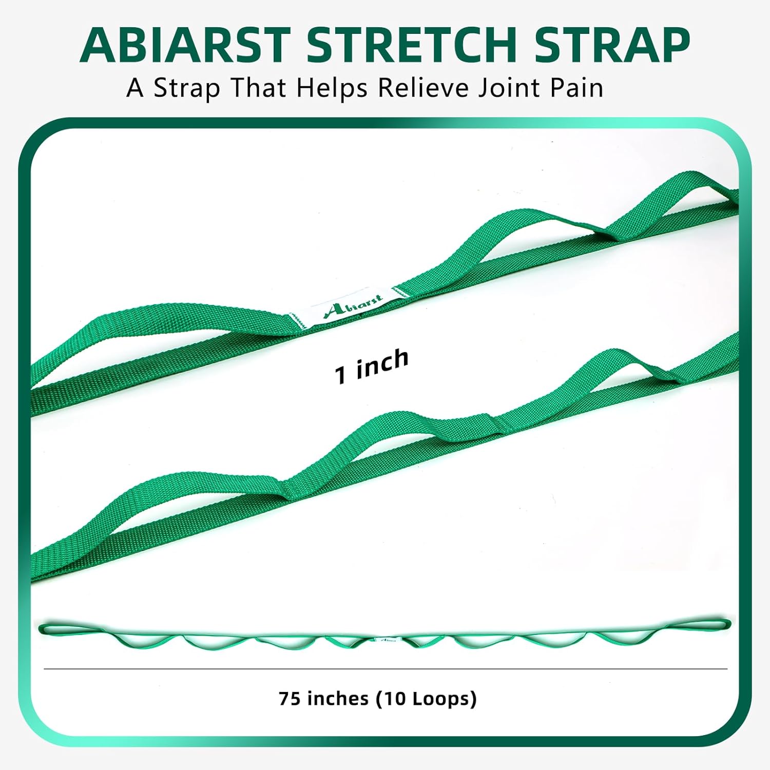 Stretching Strap Yoga Straps for Physical Therapy, 10 Loops Non-Elastic Stretch Band for Pilates, Flexibility, Exercise and Gymnastics - Image 3